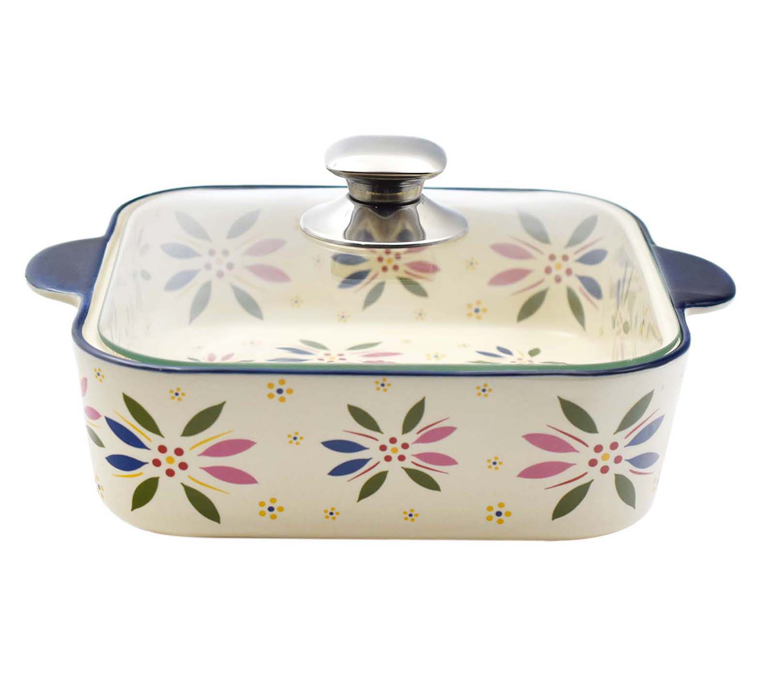Temp-tations Old World 2.5-qt Soft Square Baker w/ Cook & Look