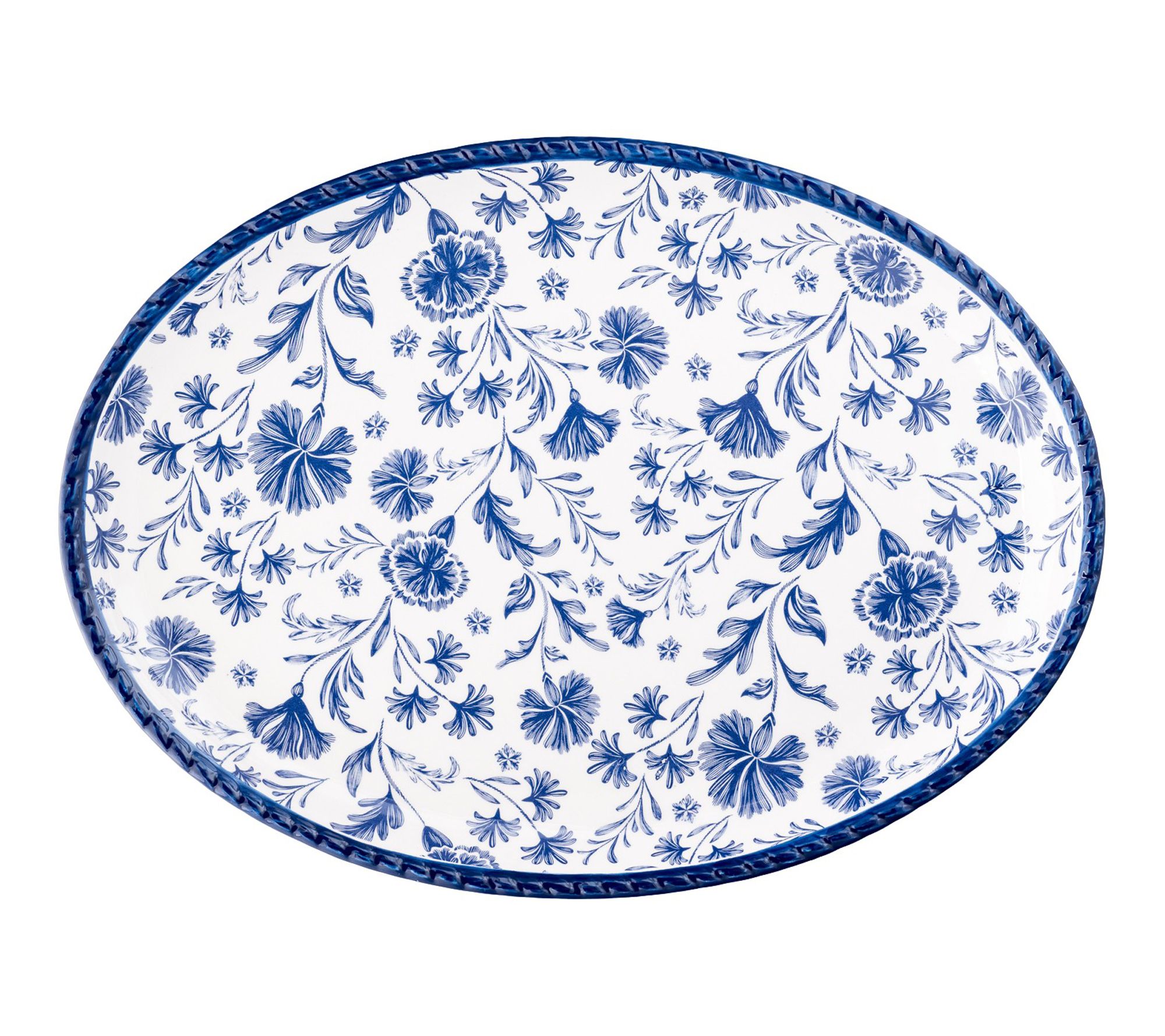 10 Strawberry Street Heritage Wildflower Oval Serving Platter