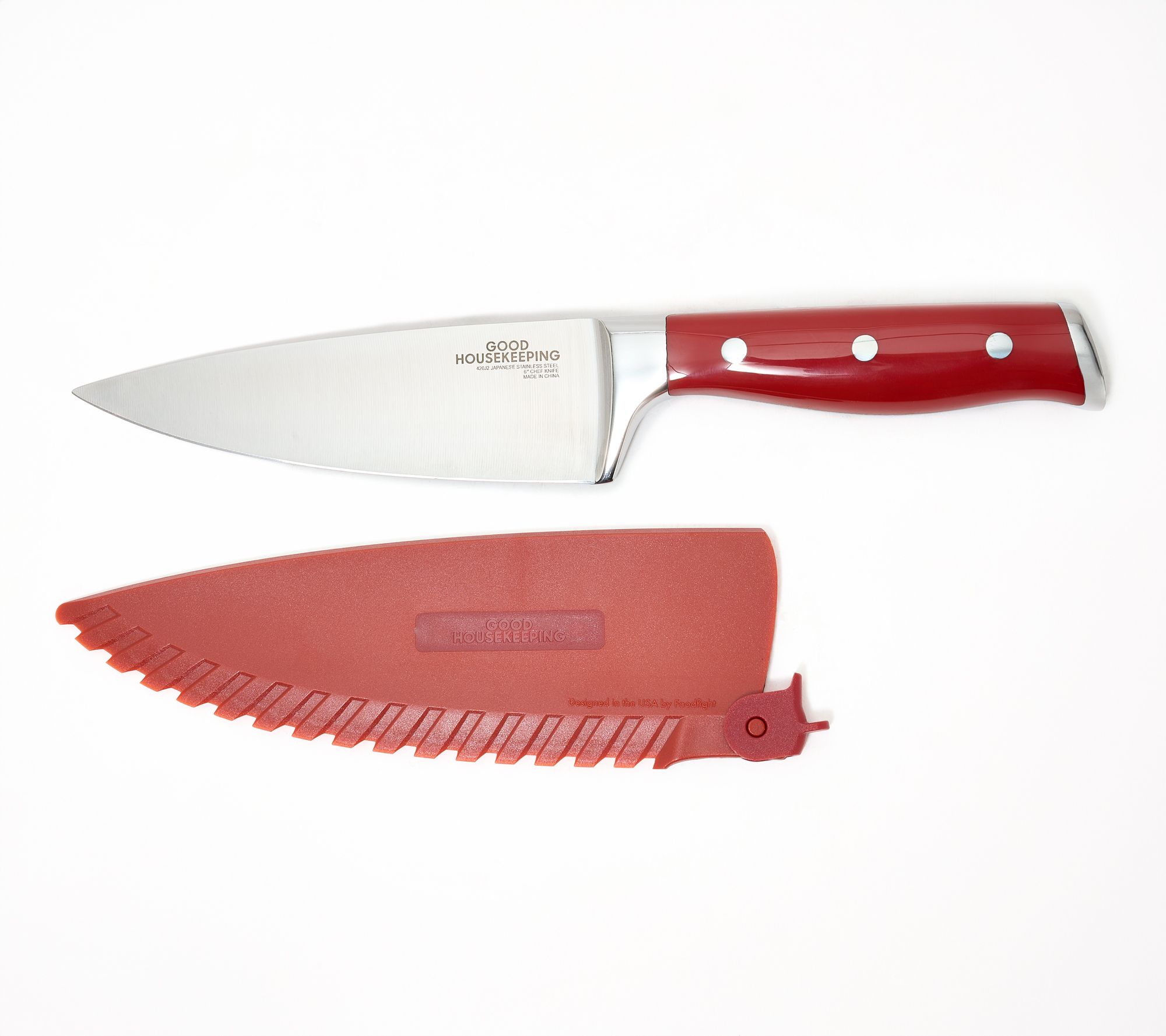 Good Housekeeping 6" Chef Knife w/ Nylon Serrated Sheath