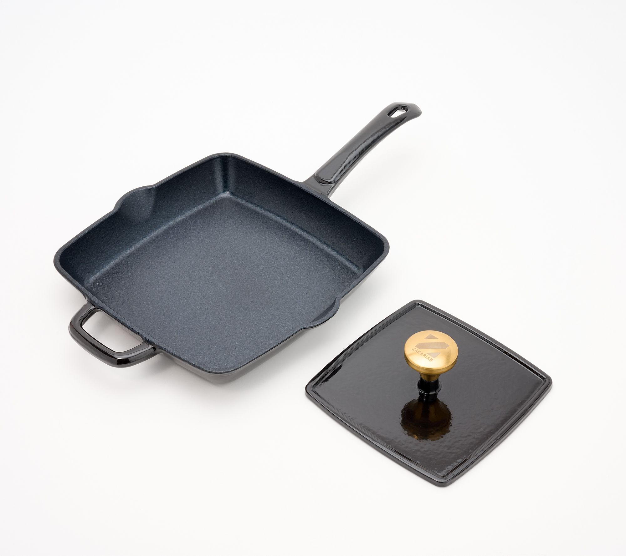 Geoffrey Zakarian 9" Nonstick Cast Iron Griddle w/ Grill Press