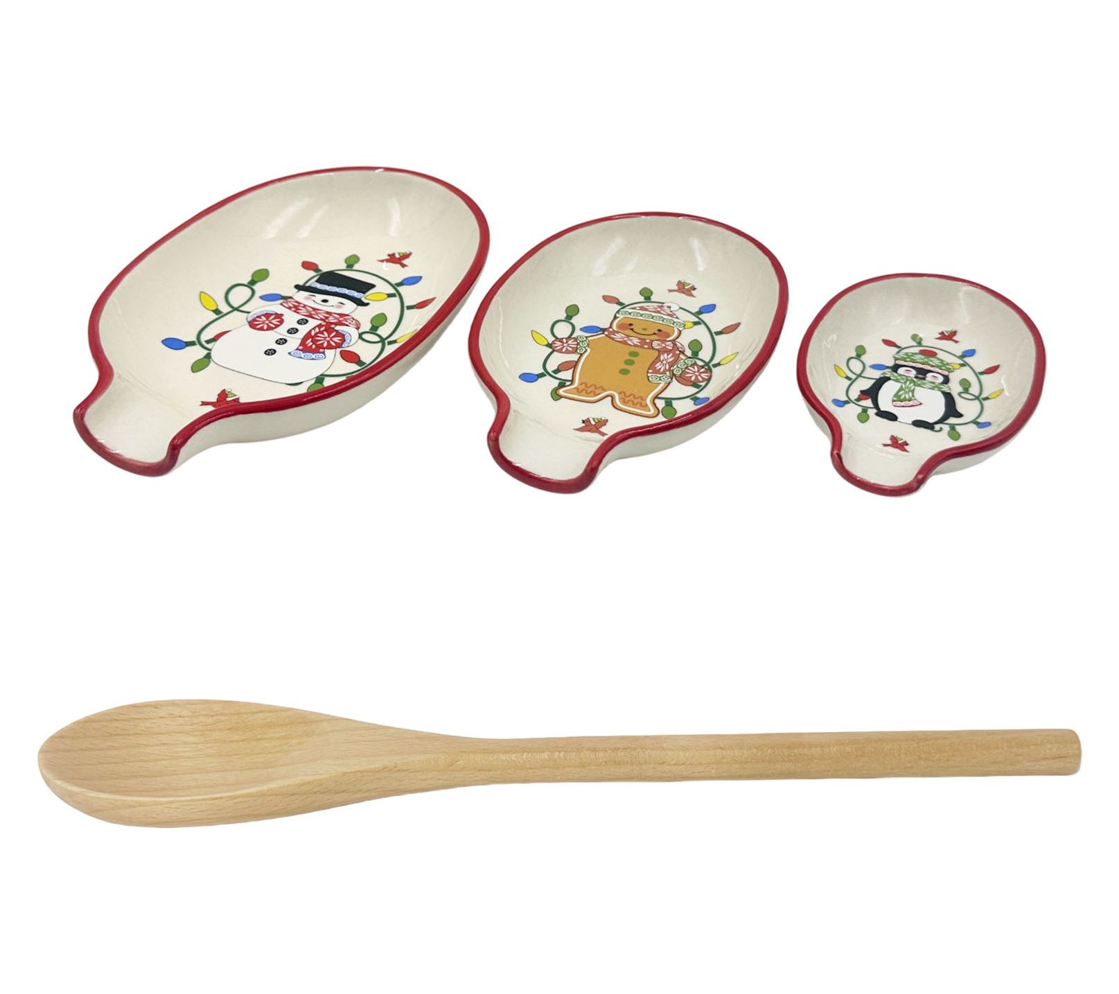 Temp-tations Set of 3 Spoon Rests with Wooden Spoon