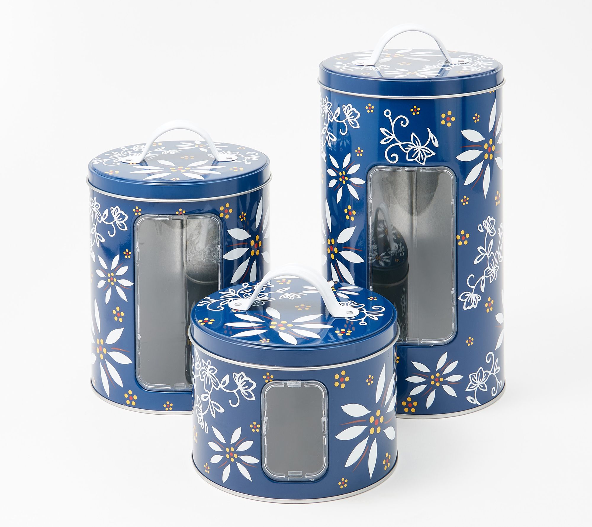 Flour Canister White Tin W Airtight Lid, Large Flour Containers