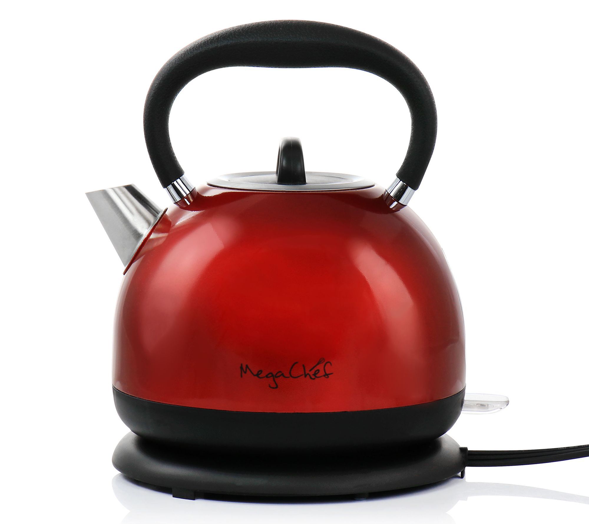 MegaChef 3 Liter Stovetop Whistling Kettle in Red