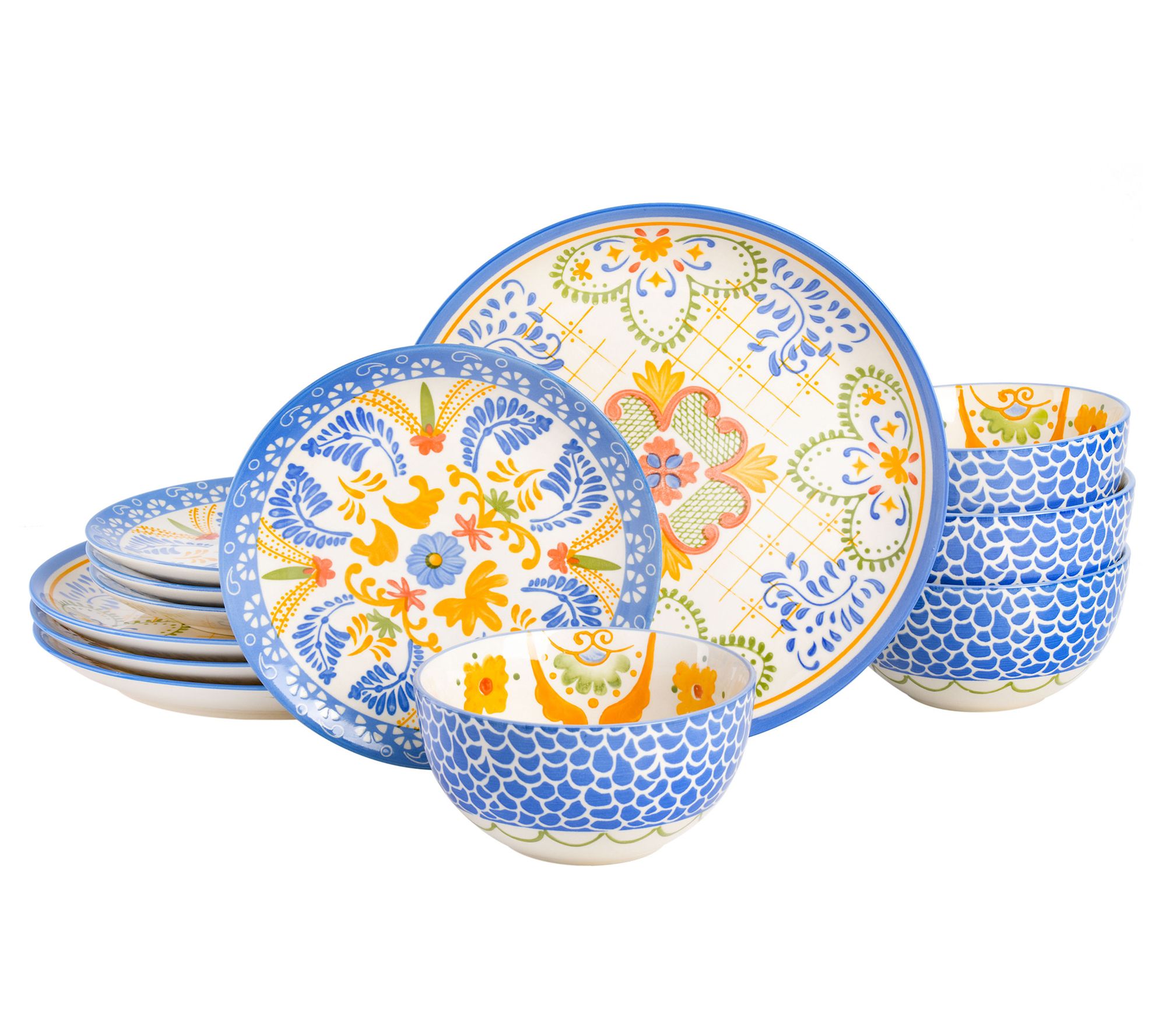 Laurie Gates Tierra 12-Piece Round Stoneware Dinnerware Set