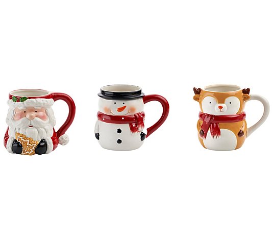 Godinger Set of 3 Holiday Mugs