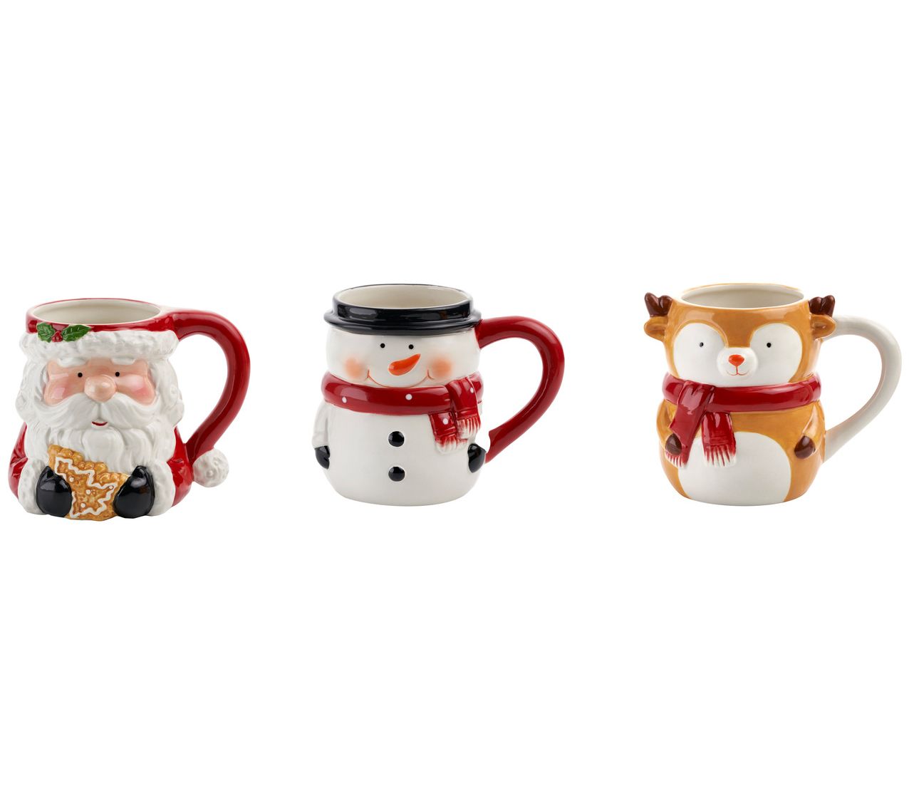Godinger Set of 3 Holiday Mugs 