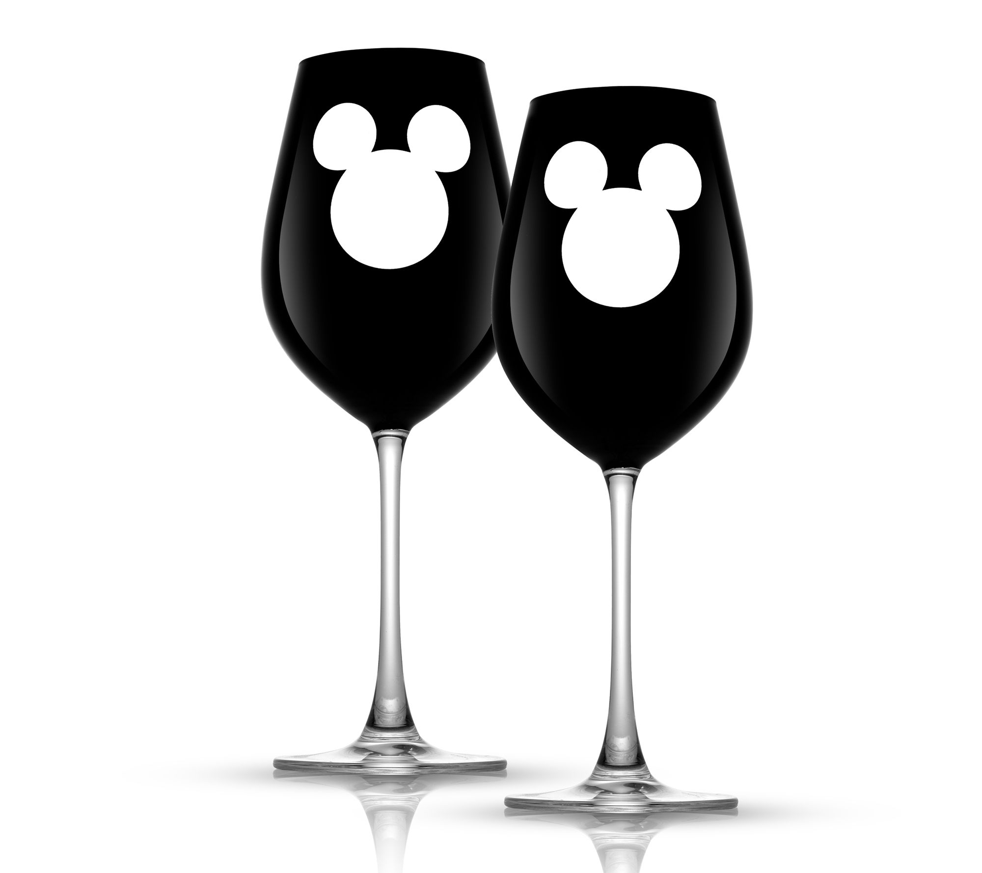 JoyJolt Set of 2 Disney Luxury Mickey Crystal Champagne Glass 