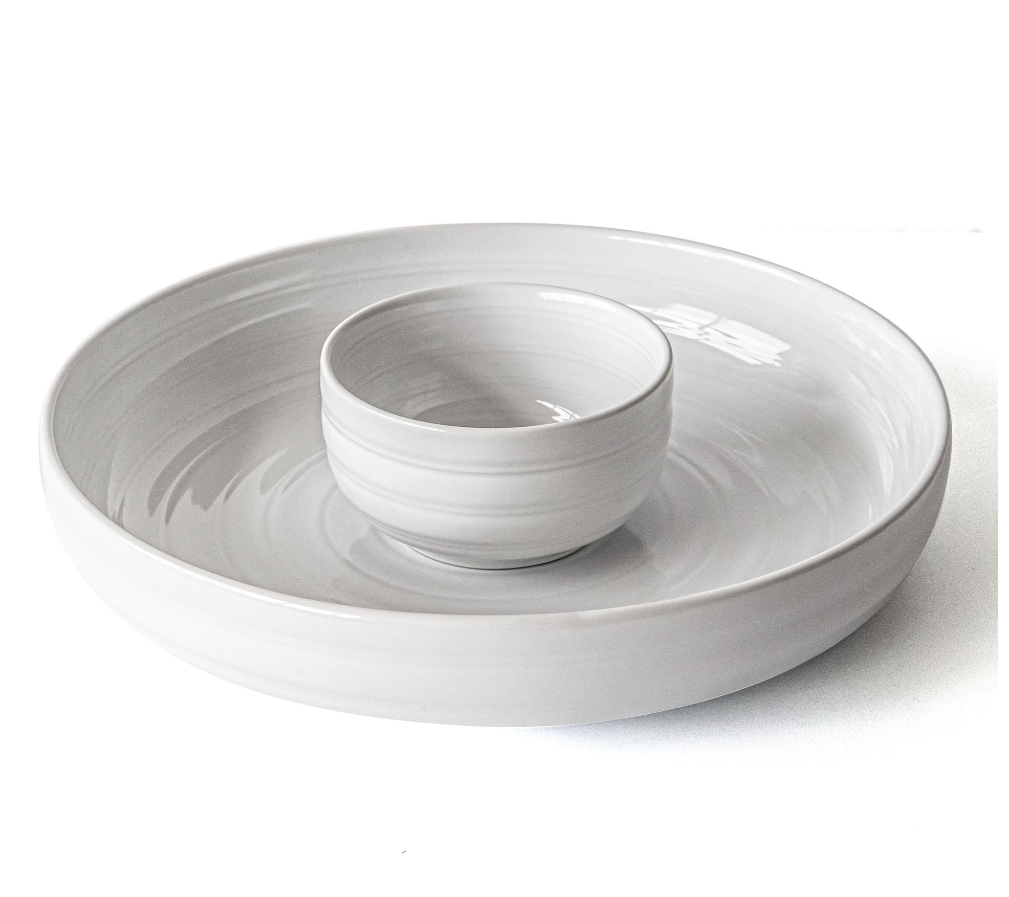 overandback 2-Piece White Chip and Dip Set