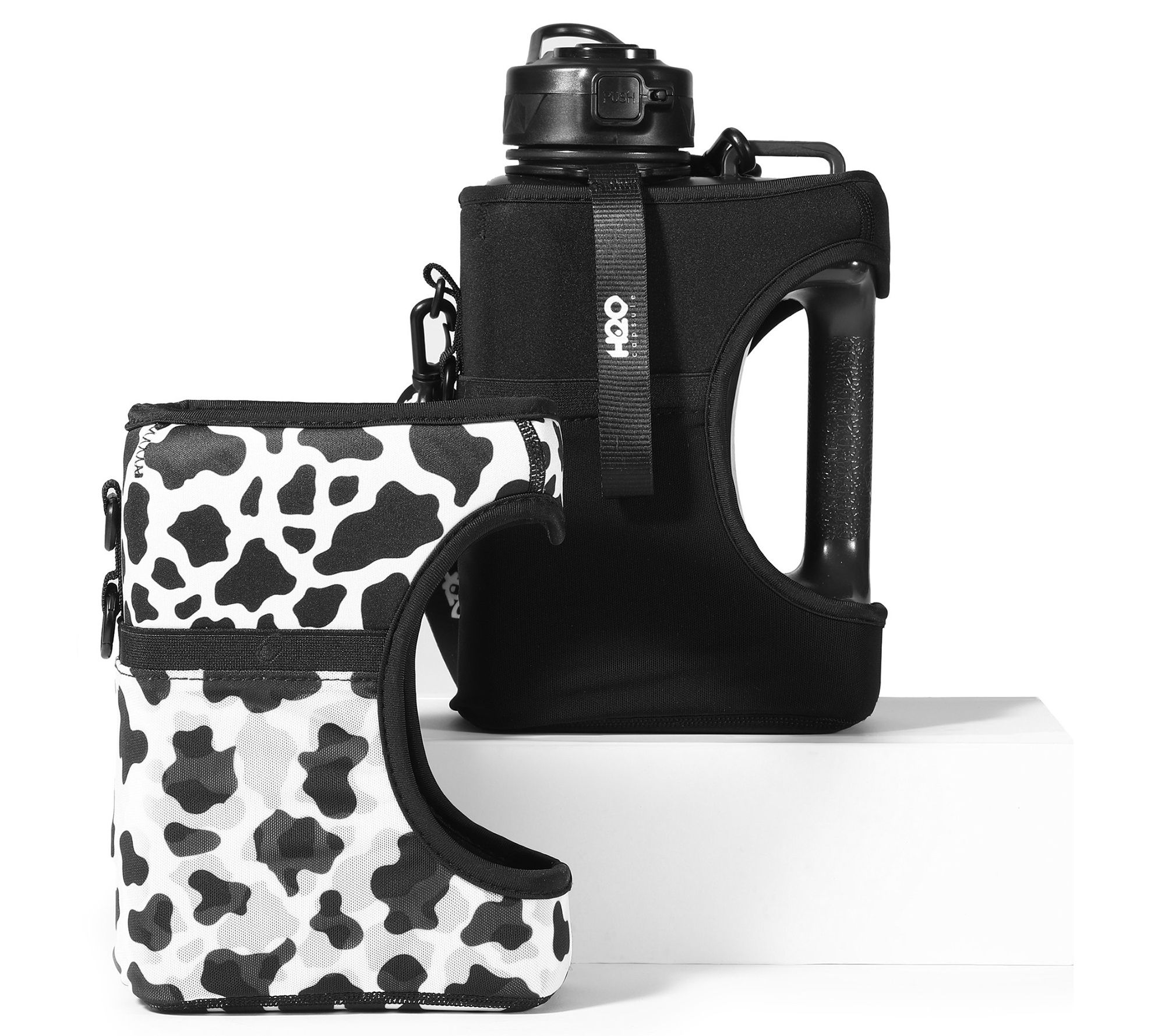 H2O Capsule 68oz Cube Water Bottle w/ Extra Sleeve & Crossbody Strap