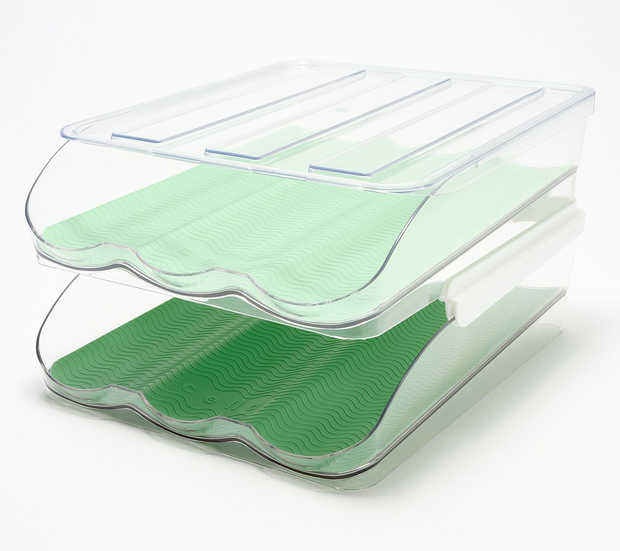 Cella Set of 2 Clear 18-Count Rolling Egg Organizers