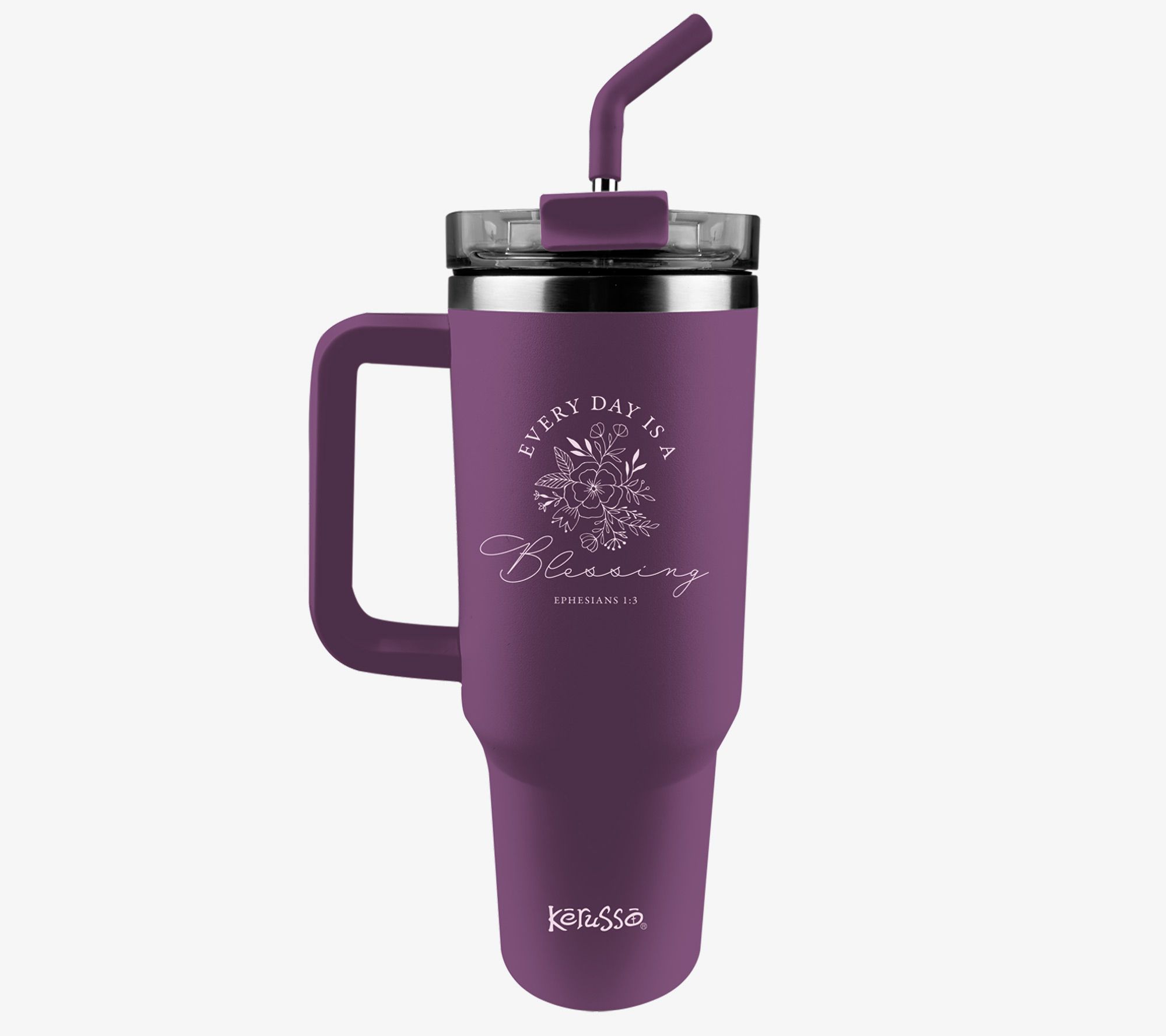 Kerusso 40oz Dual Wall Mug With Straw