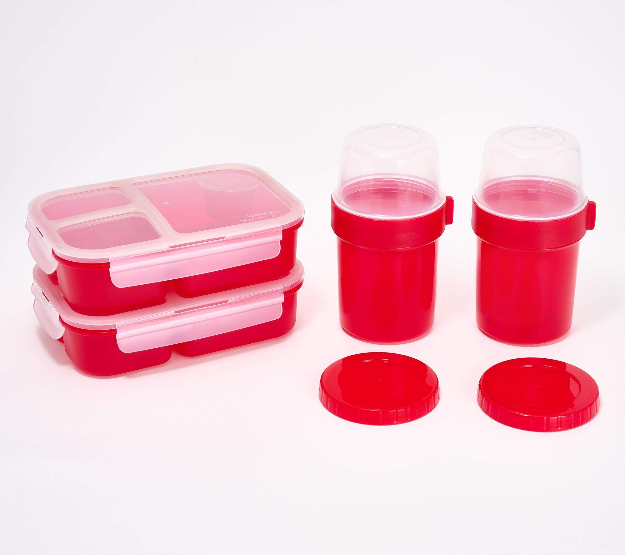 LocknLock S/2 Bento Boxes w/(2) Double Interlocking Containers