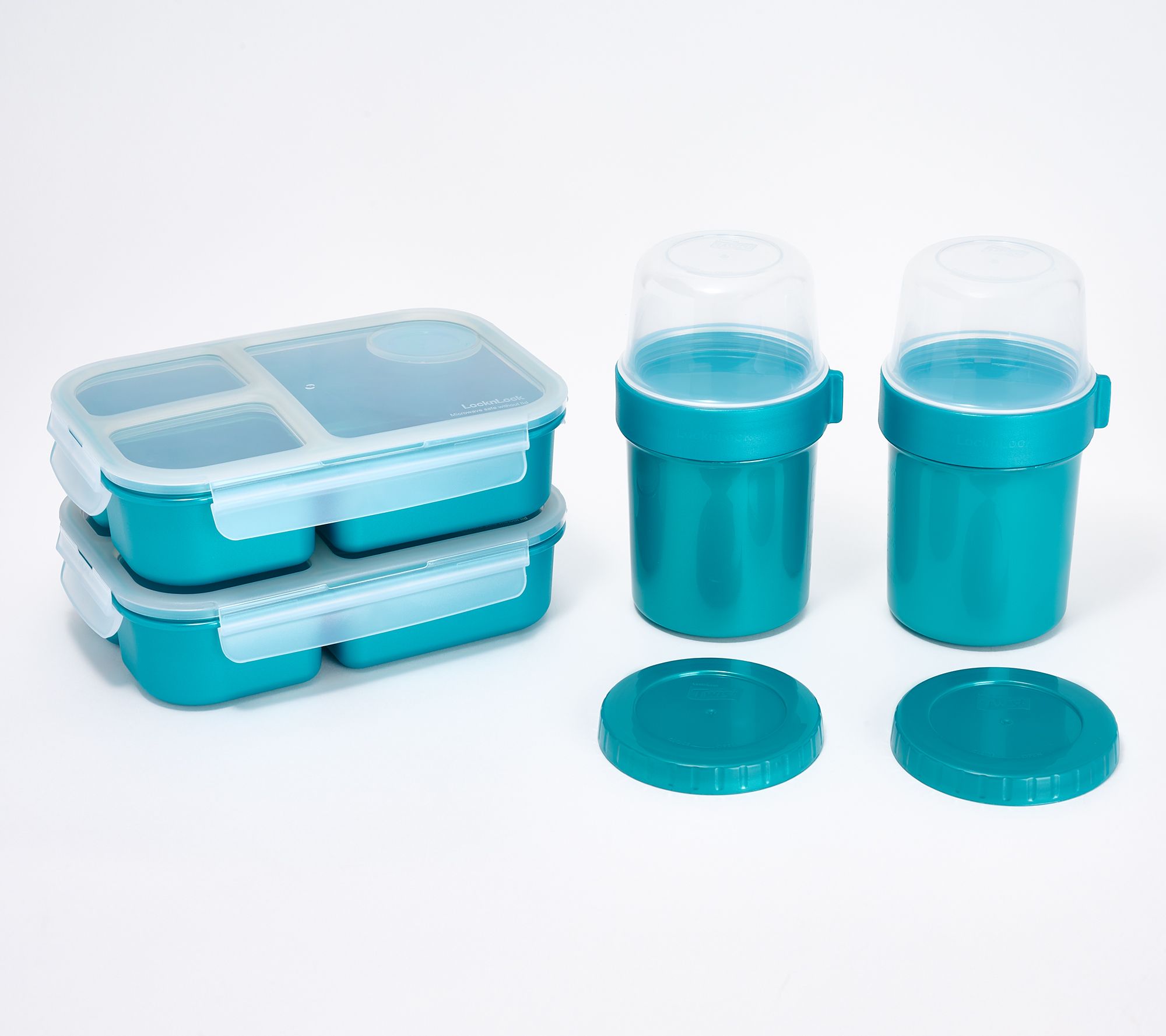 LocknLock S/2 Bento Boxes w/(2) Double Interlocking Containers