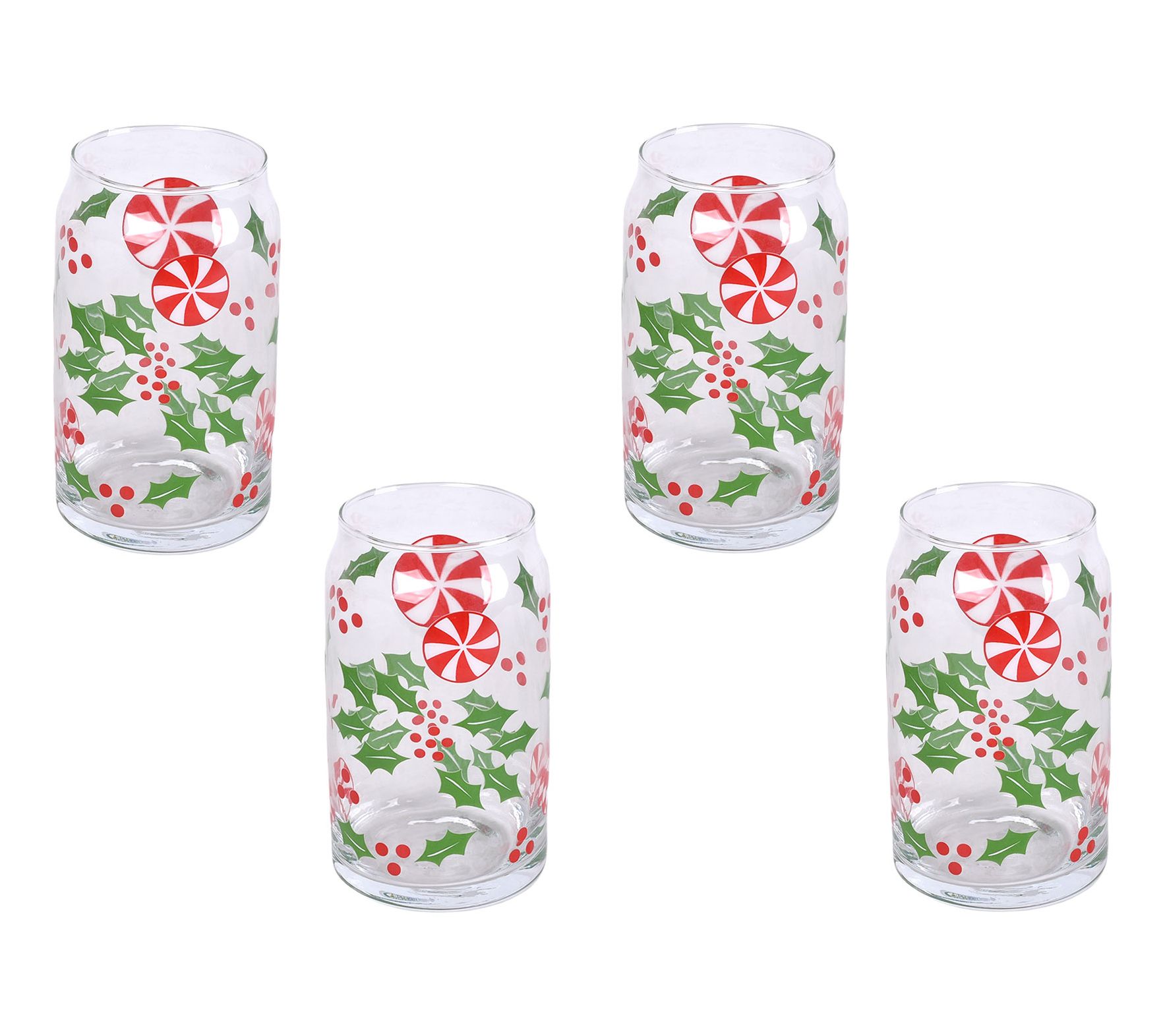 Temp-tations 16oz Can-Style Drinking Glasses, Set of 4