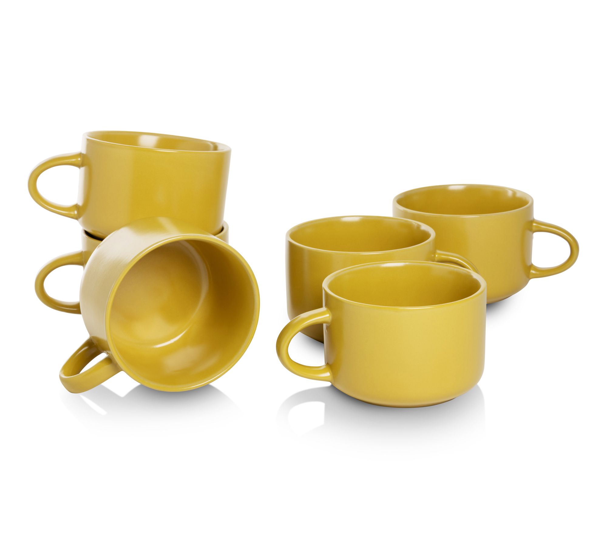 10 Strawberry Street Set of 6 Wazee Matte CoupeMug