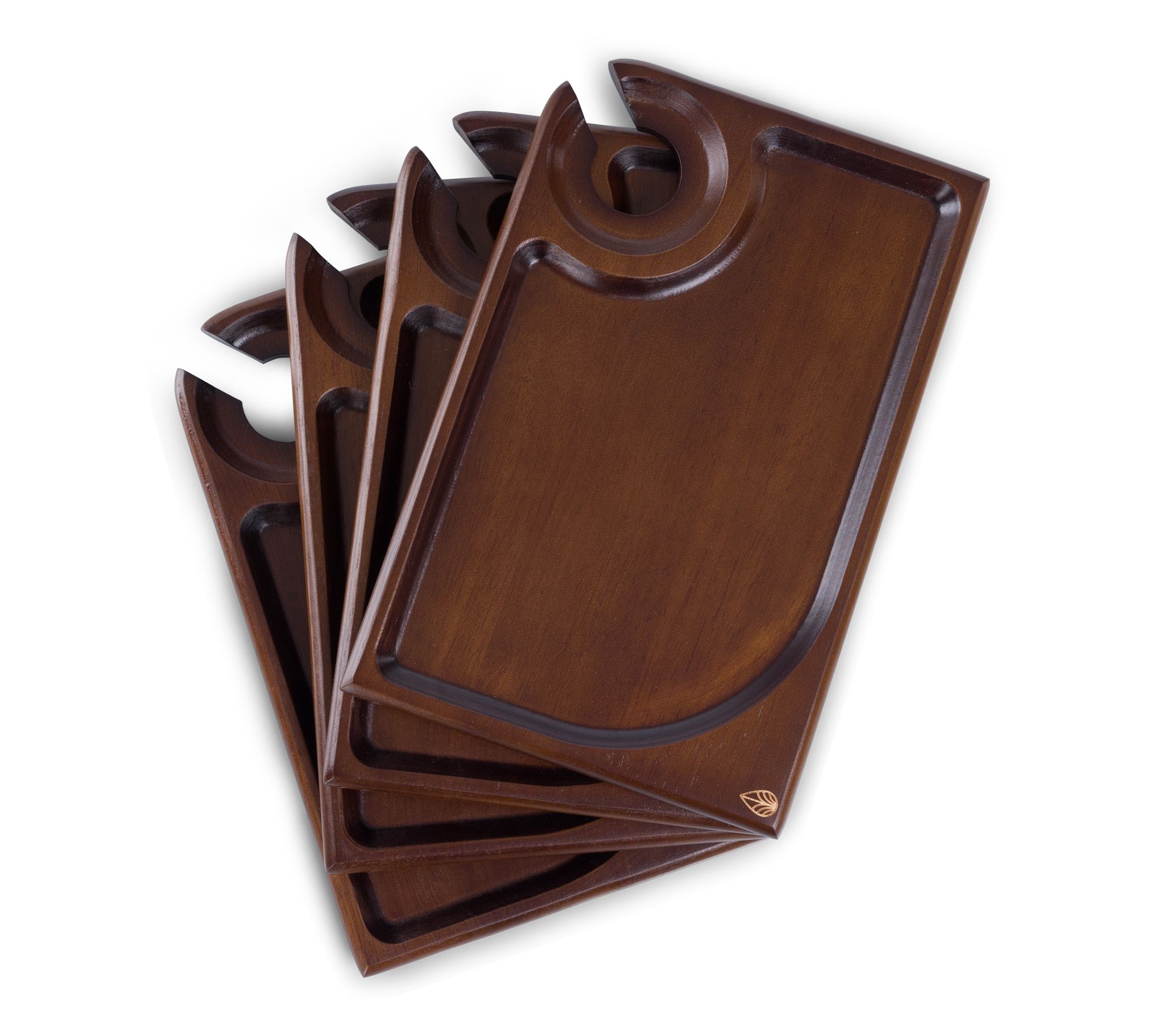 Toscana Rectangle Wine Appetizer Plate Set of 4  Parawood