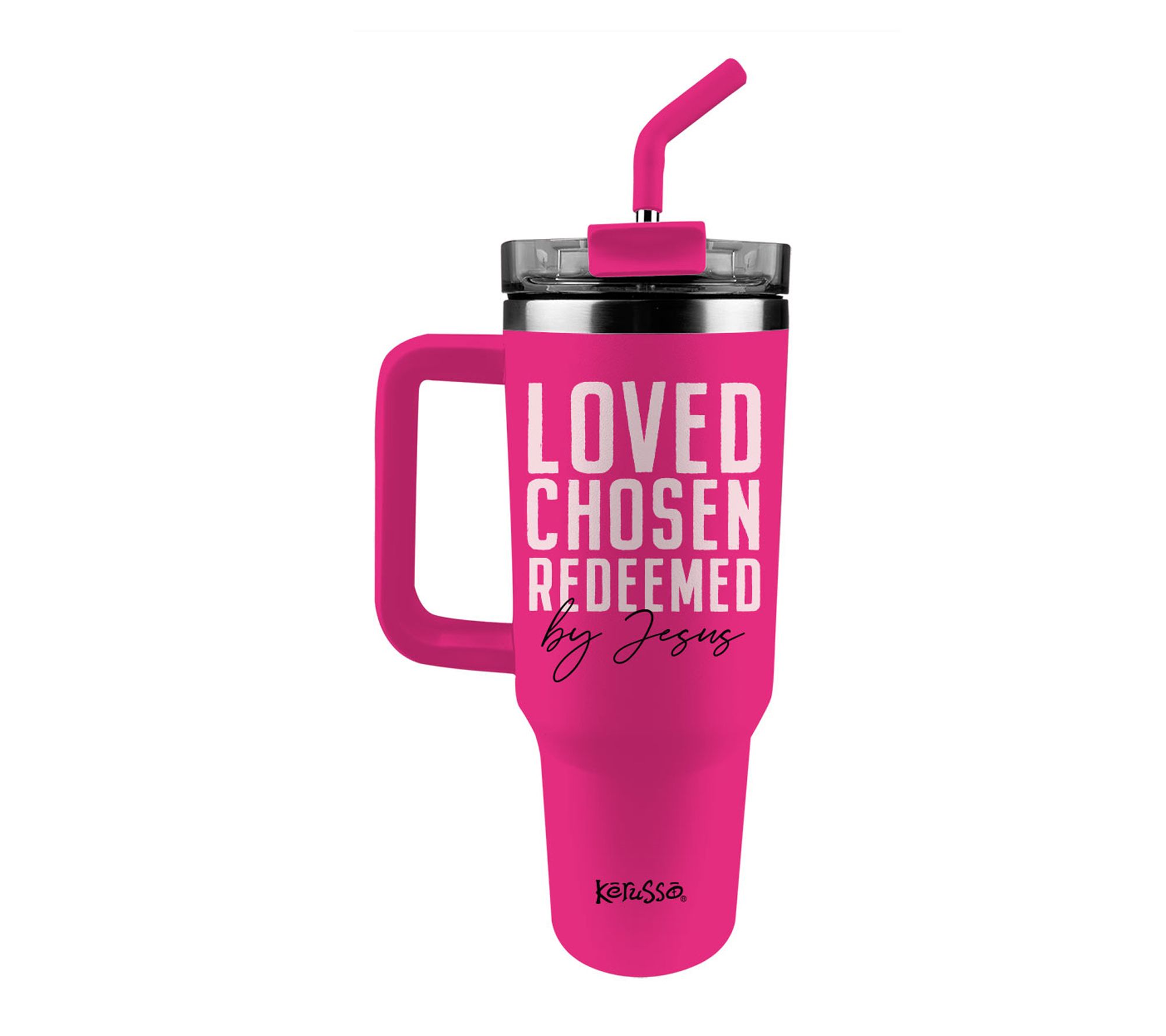 Kerusso 40 oz Stainless Steel Mug With Straw Loved