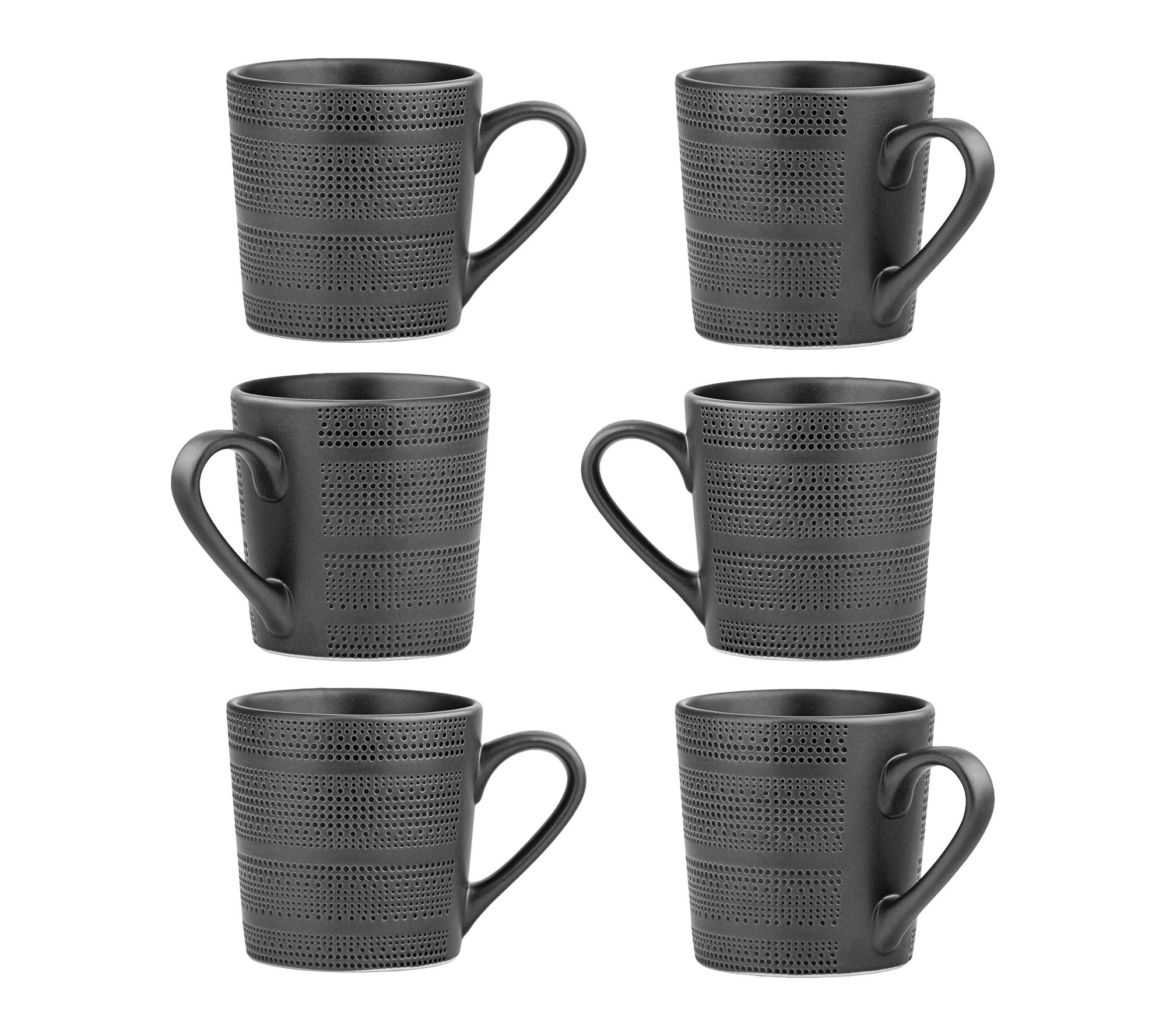 10 Strawberry Street Set of 6 Onyx Shadow Mug