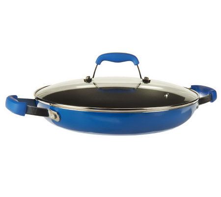 Guy Fieri Nonstick Enamel Aluminum 12 Deep Saute Pan 