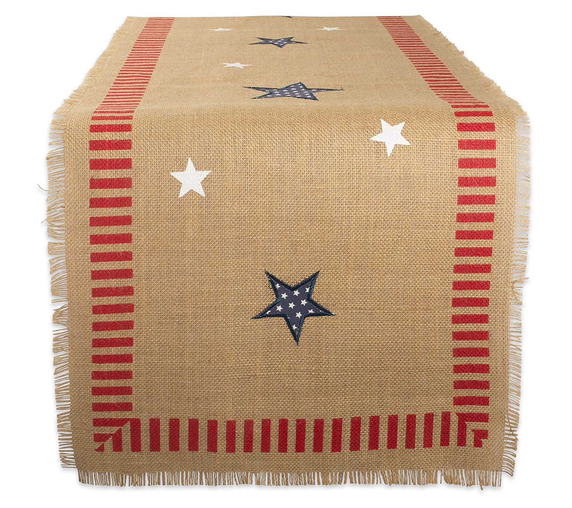 Design Imports 4th of July Jute Table Runner 14x108