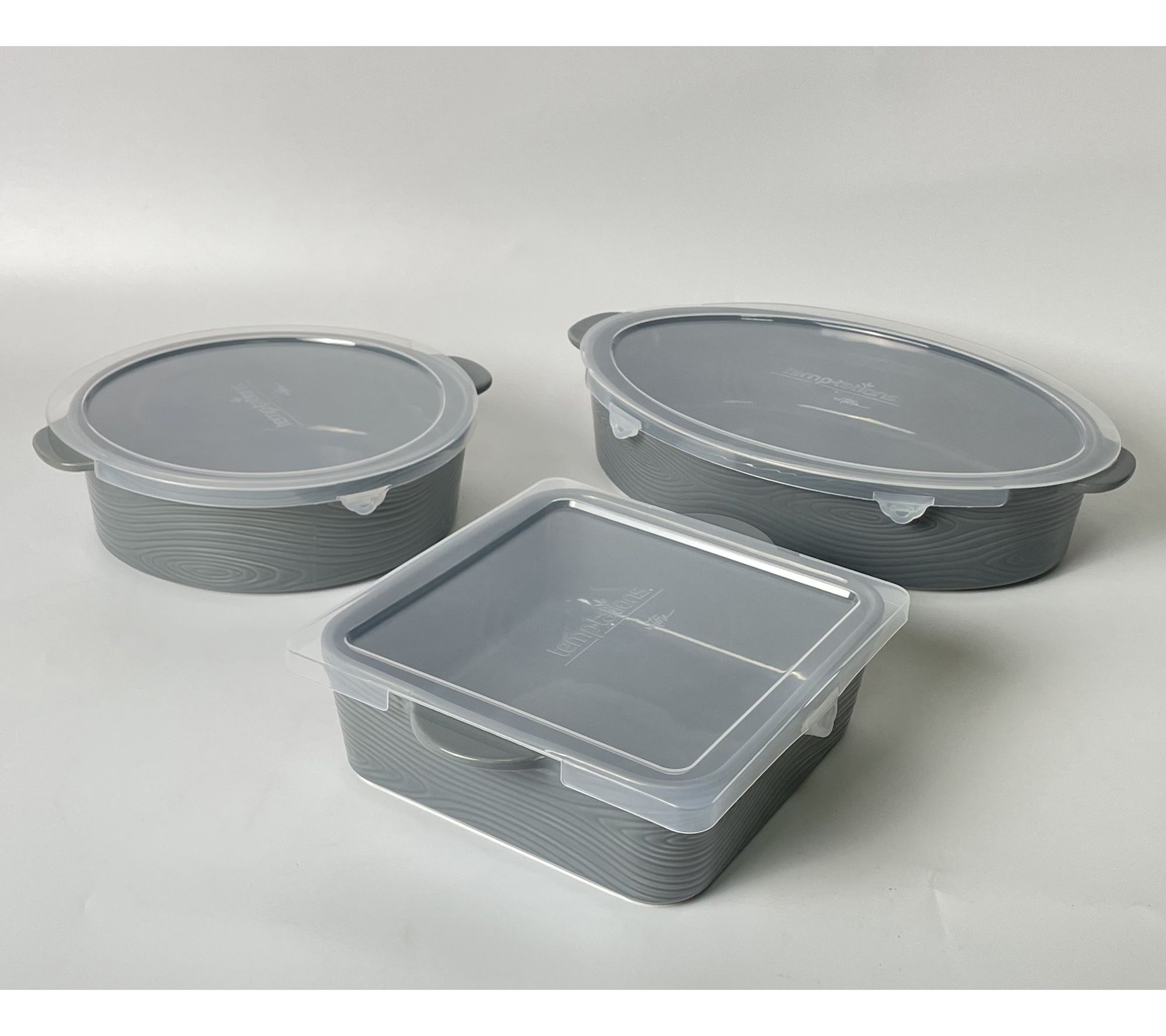 The Rock by Starfrit 3-Pc Nestable Ceramic Bakeware Set 