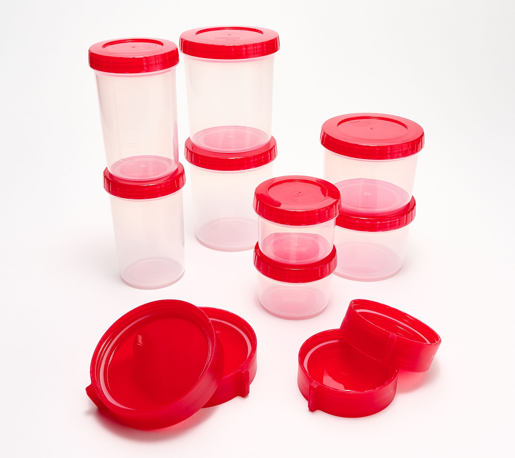 LocknLock 8-Pc Twist Lid Canisters with 4 Interlocking Lids