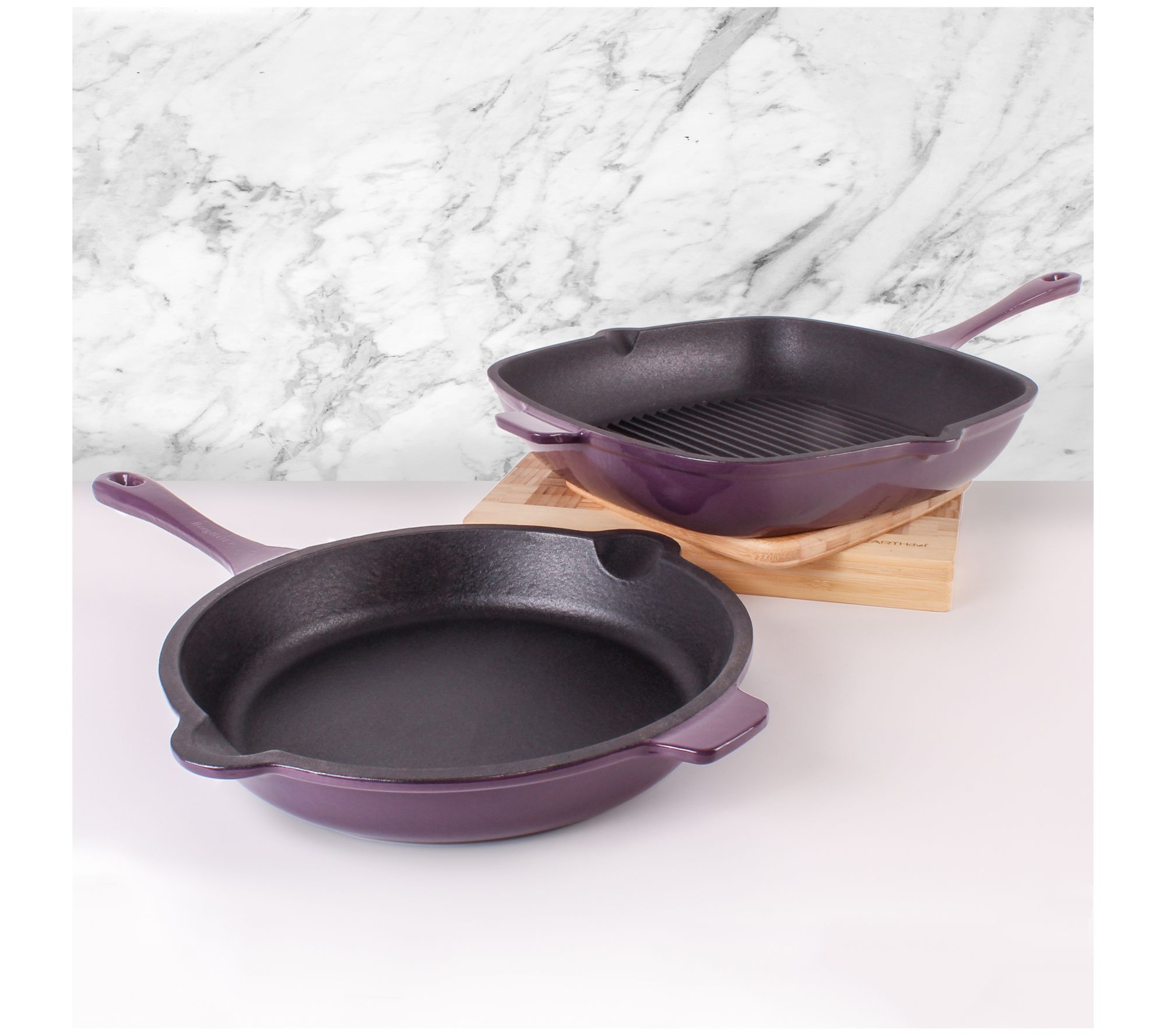 BergHOFF Neo 2P c Cast Iron 10" Fry Pan & 11" Grill Pan Set