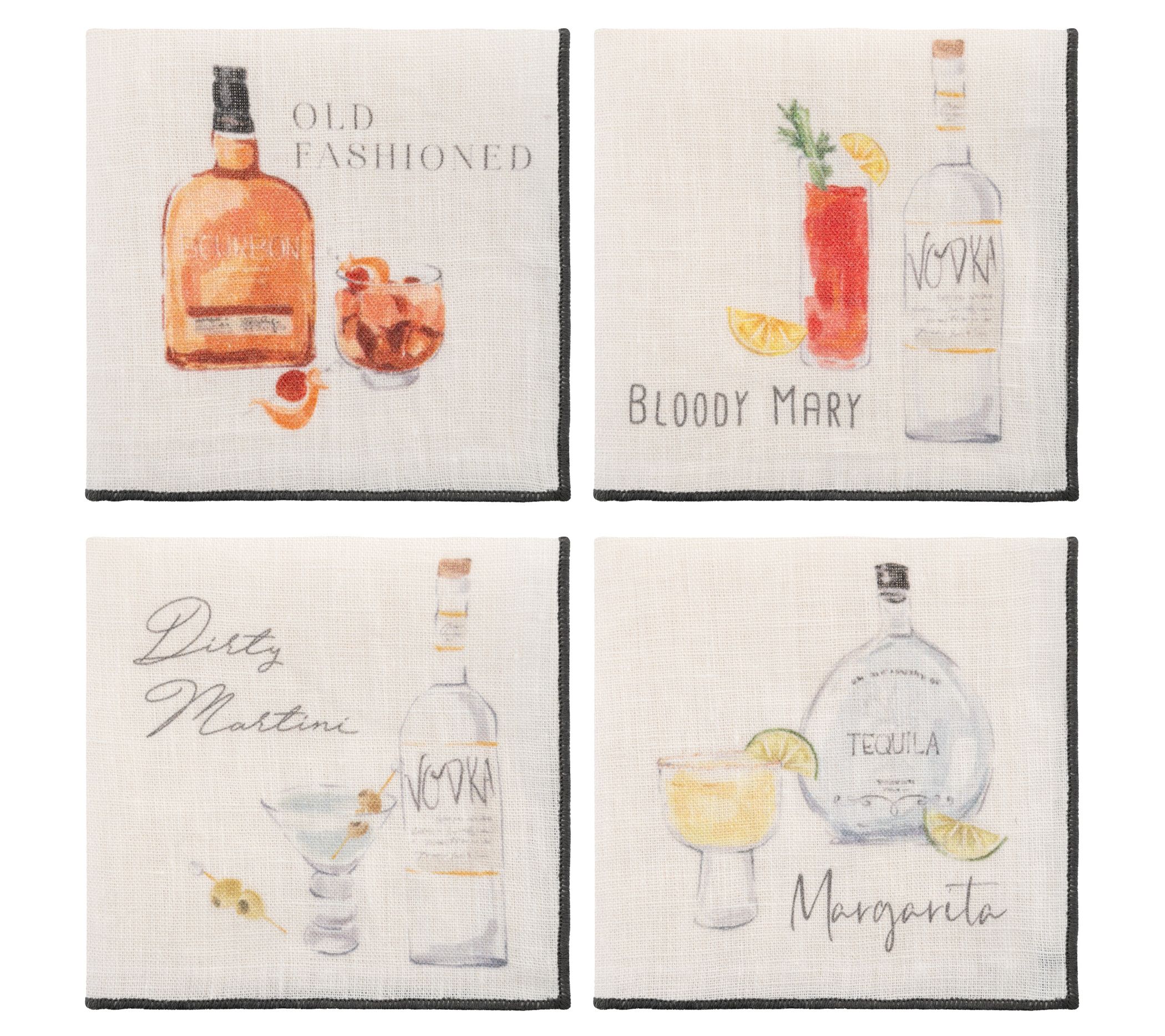 Karma Linen Cocktail Napkins Set of 4