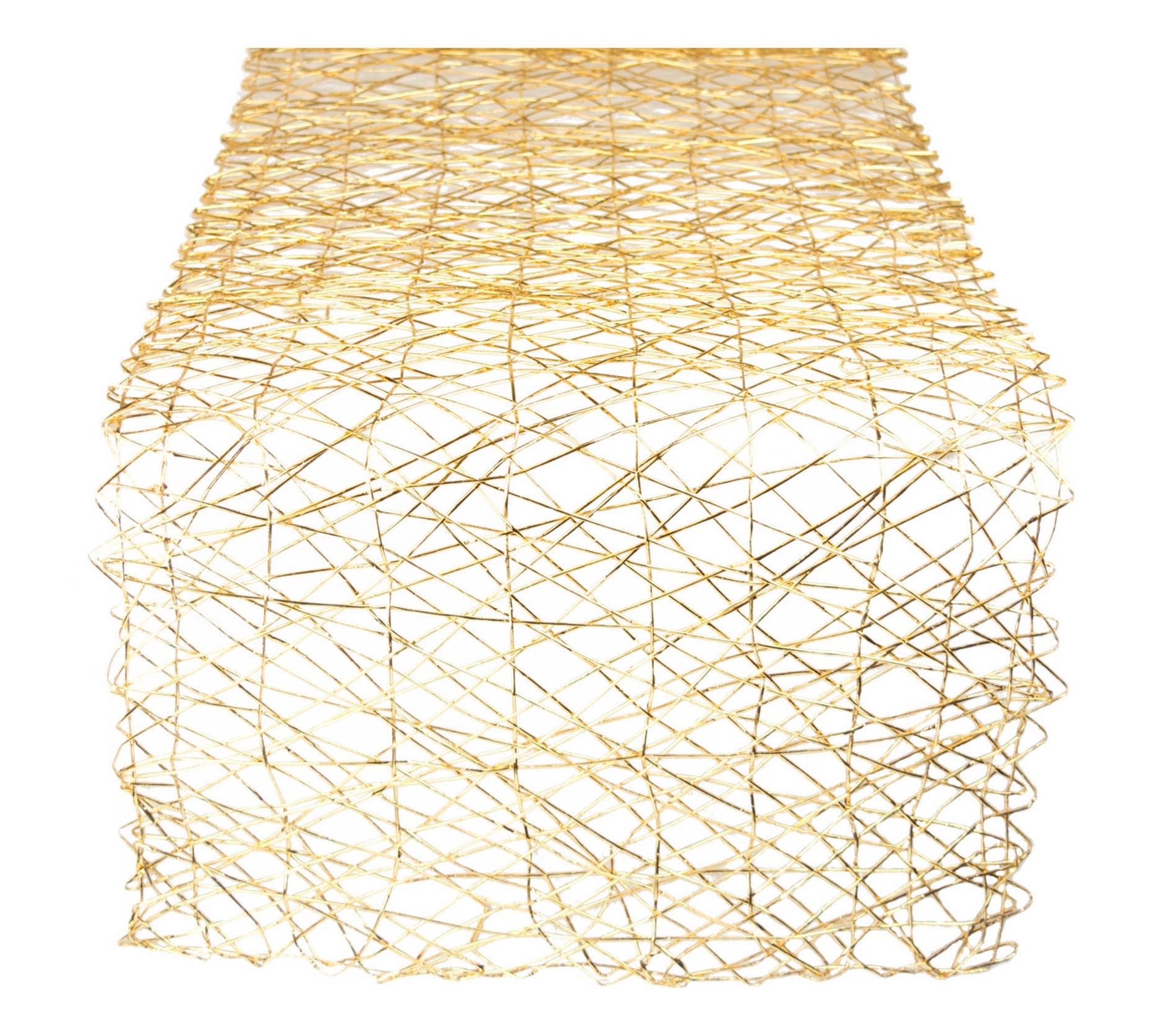 Design Imports Gold Woven Paper Table Runner 14X72