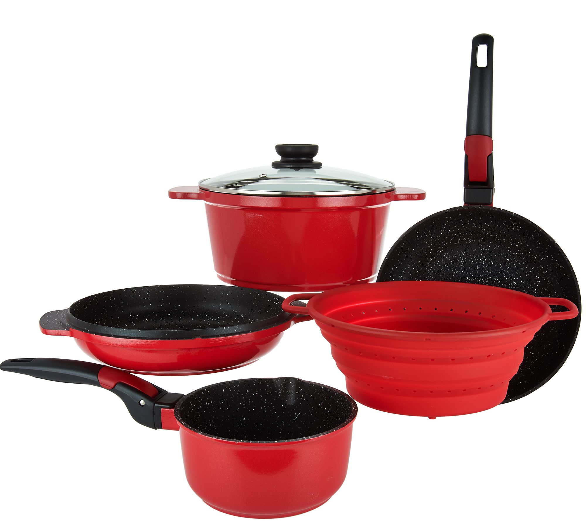 Chef Tested 10-Piece 2-Tone Ribbed Cookware Set