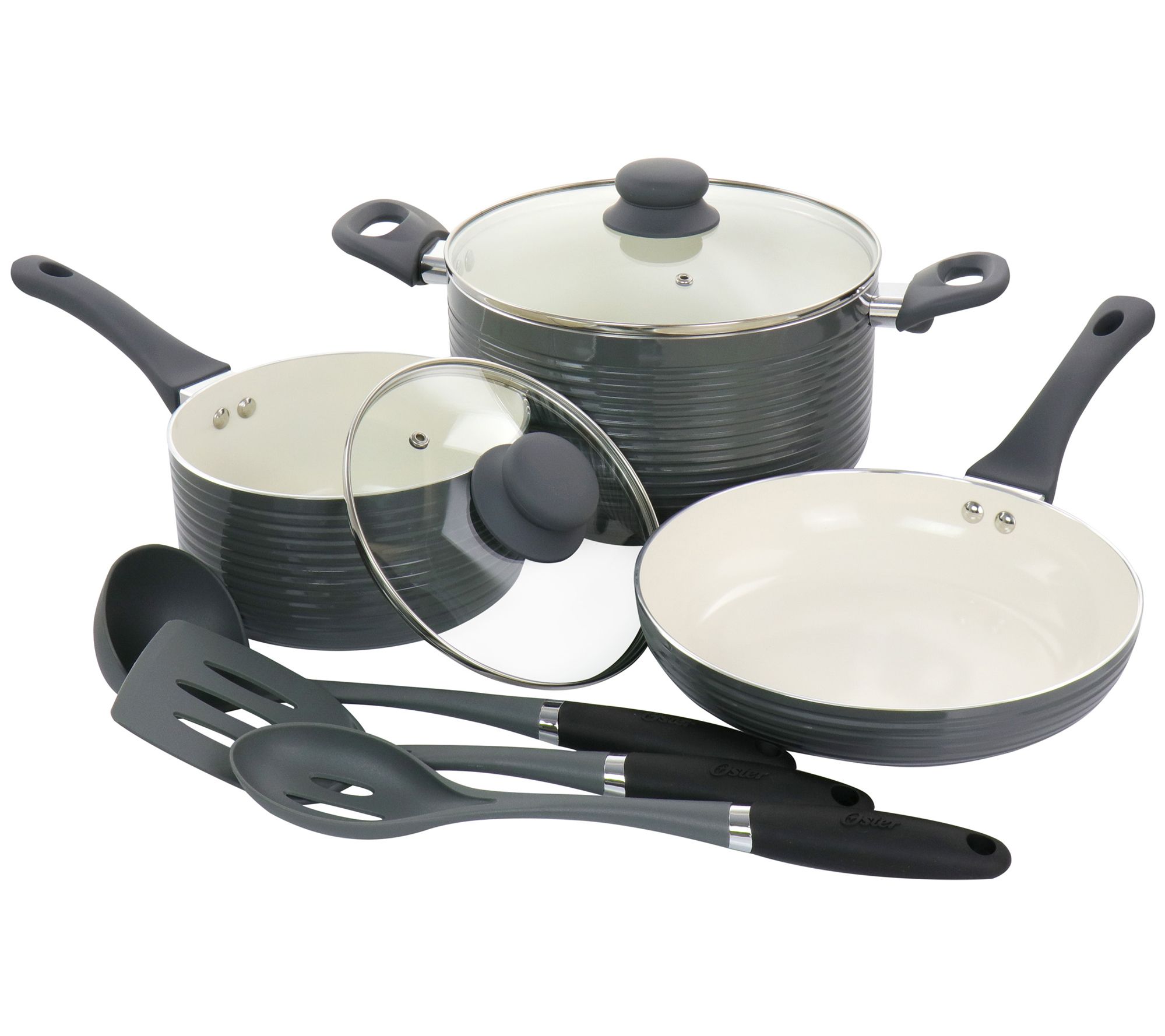 Oster Rametto 8-Piece Stainless Steel Kitchen Cookware Set with