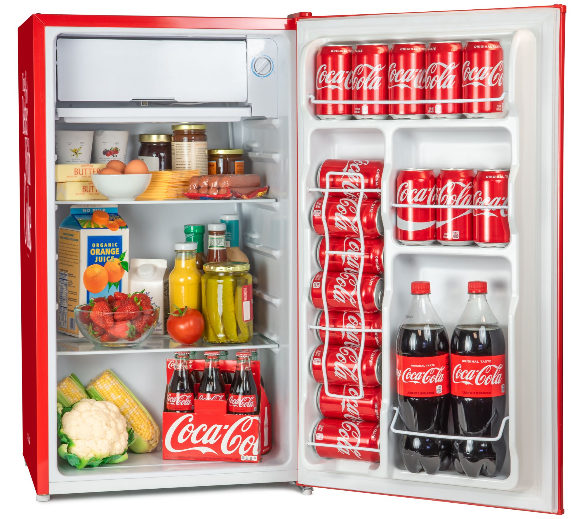 Nostalgia 3.2 Cu Ft Coke Refrigerator, Red