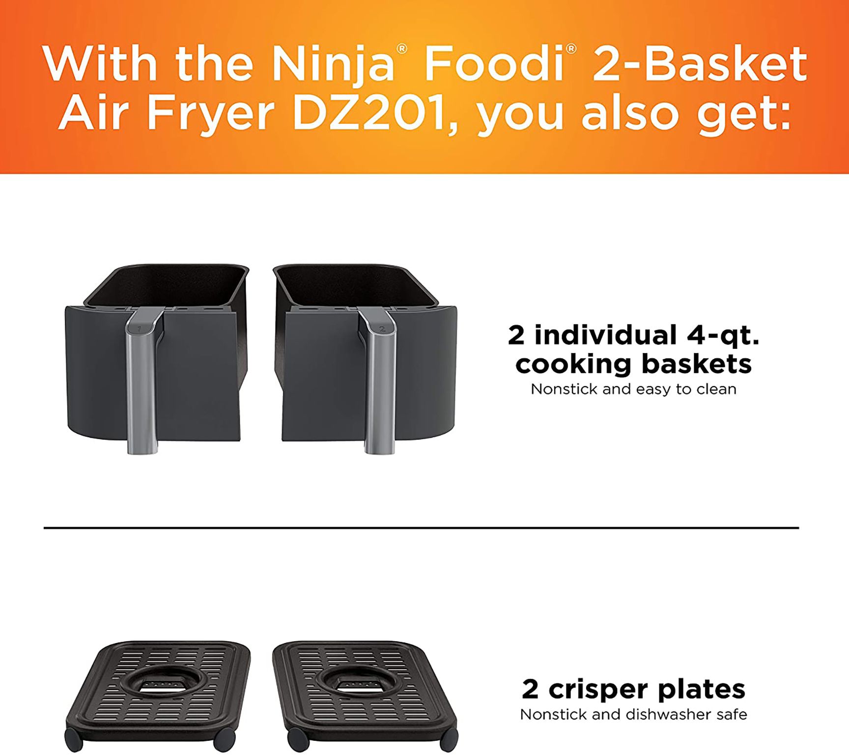 Ninja Foodi 6-in-1 8-Qt. 2-Basket Air Fryer DZ250QCN - Red