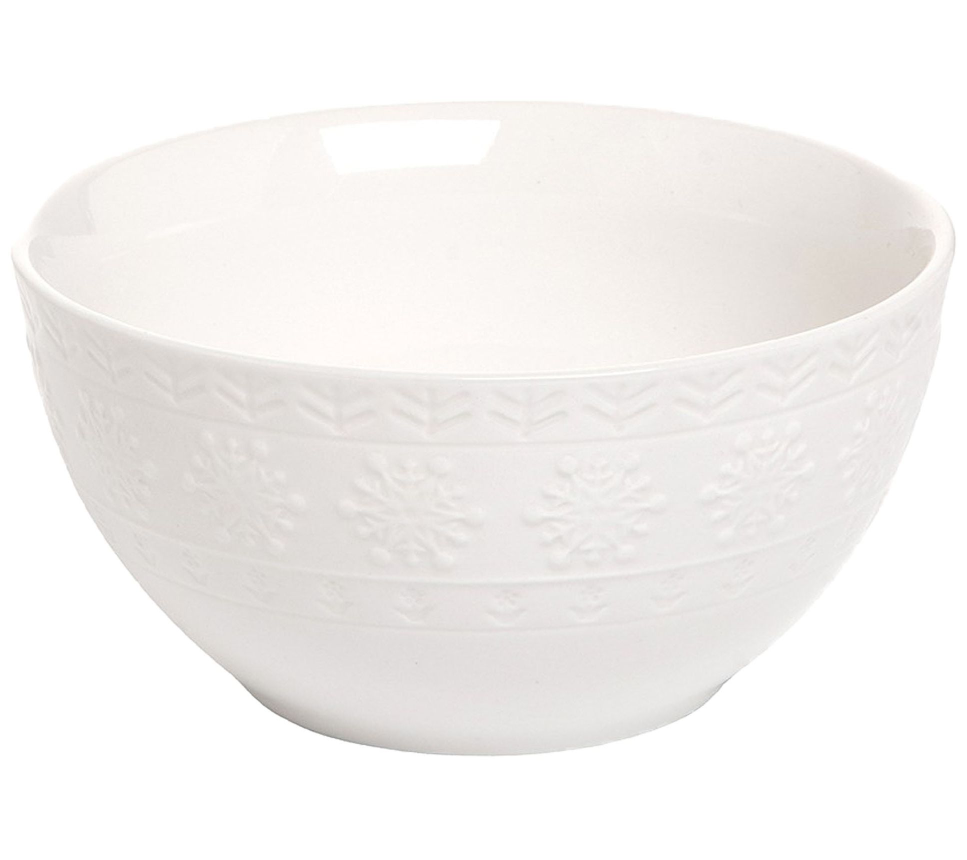 C&F Home Set of Four Snowflake Border Christmas Bowl