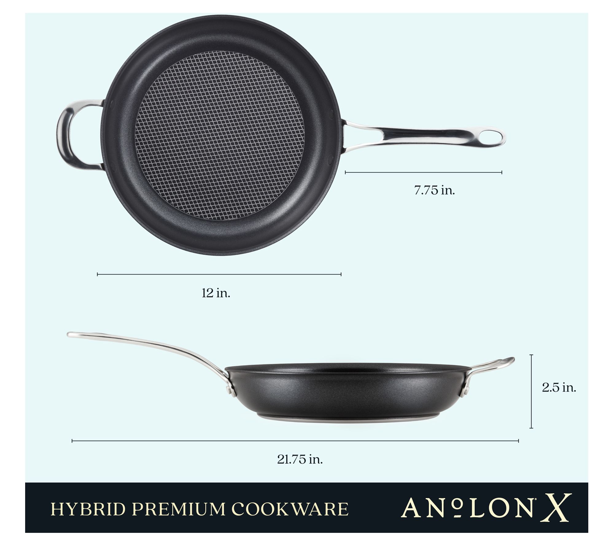 Anolon X Hybrid Nonstick 12in Frying Pan With Hlper Handle 