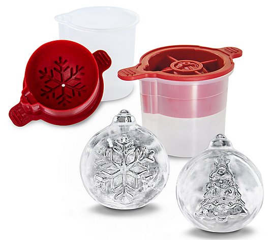 Tovolo 8 Piece Holiday Tree and SnowflakeCraft Ice Molds 