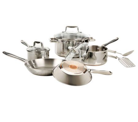 T-Fal Ultimate Stainless Steel Copper Bottom Cookware Set 