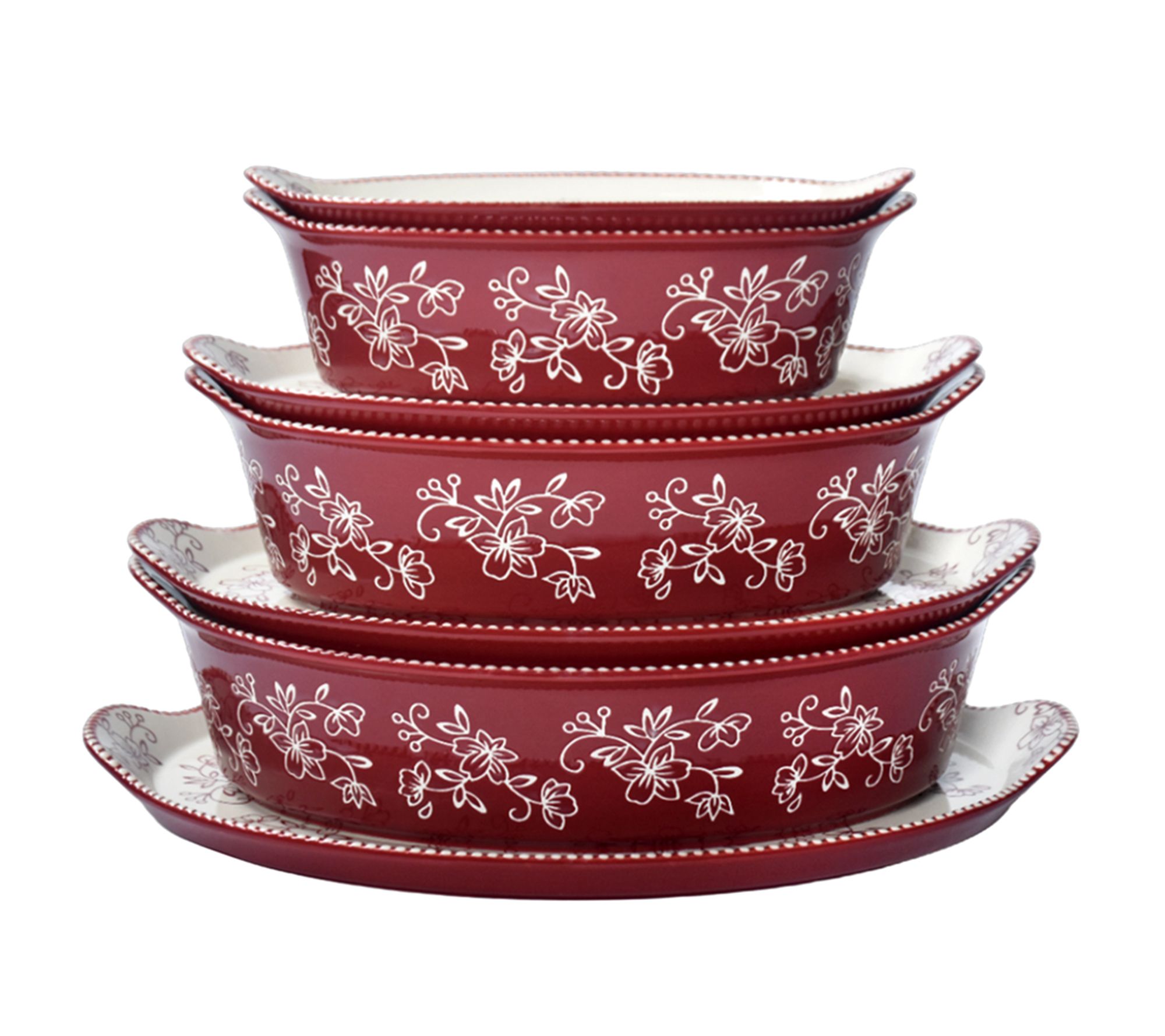 "As Is" Temp- tations Floral Lace 7-Piece Essential Bake and Serve Set