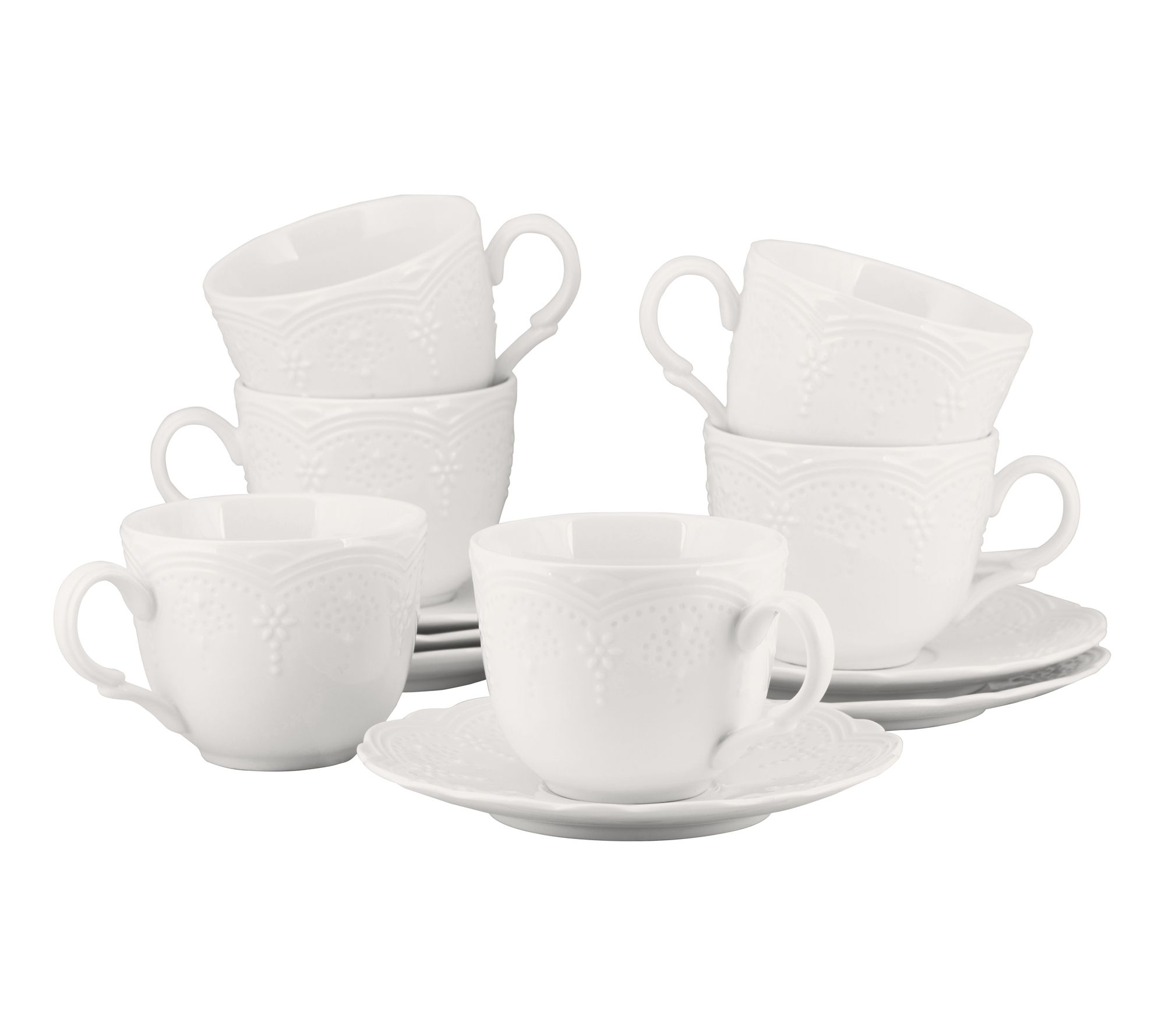 10 Strawberry Street Set of 6 Valentina Cup & Saucer