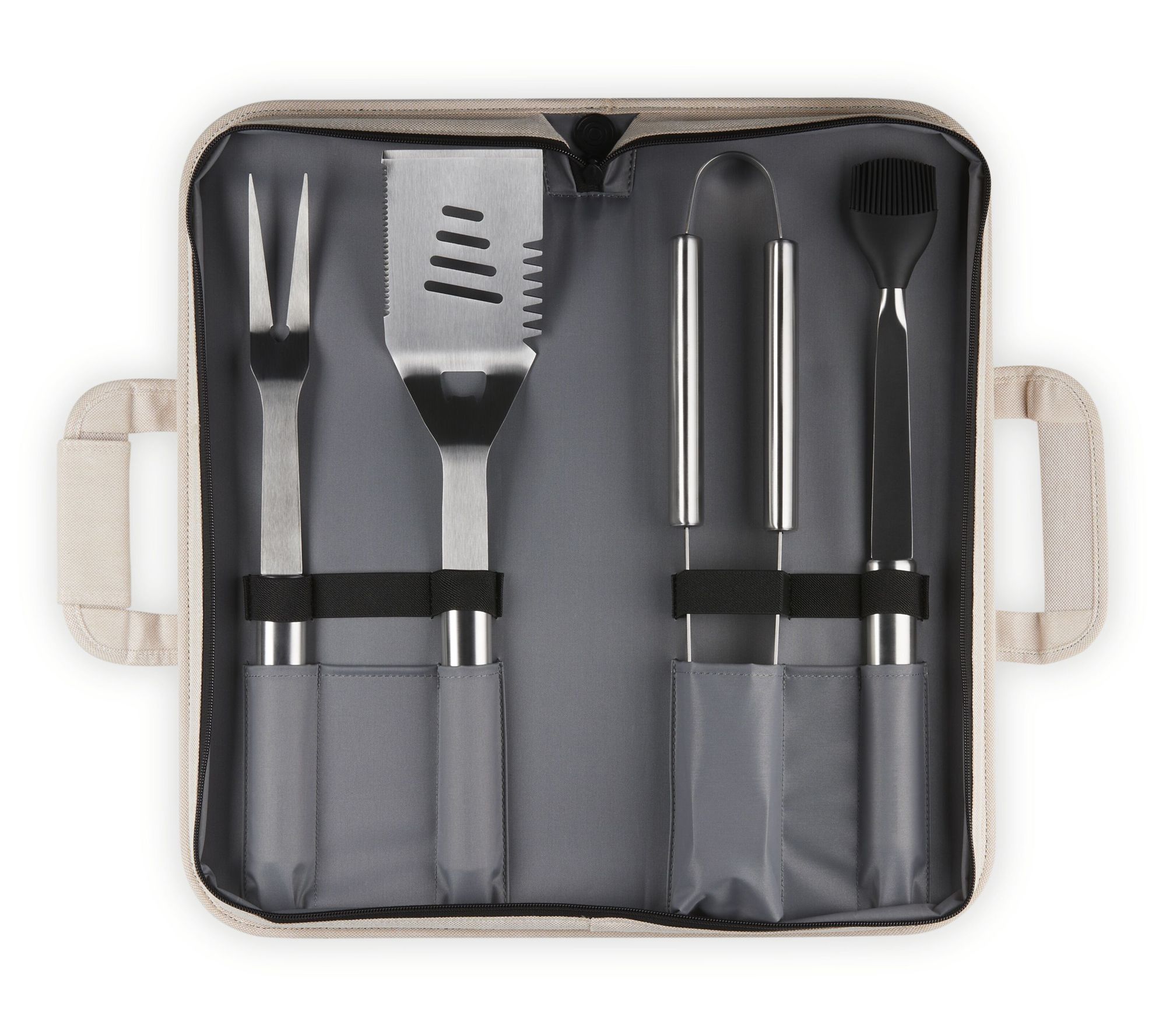 Le Creuset Set of 4 Outdoor Grilling Tools Carry Bag