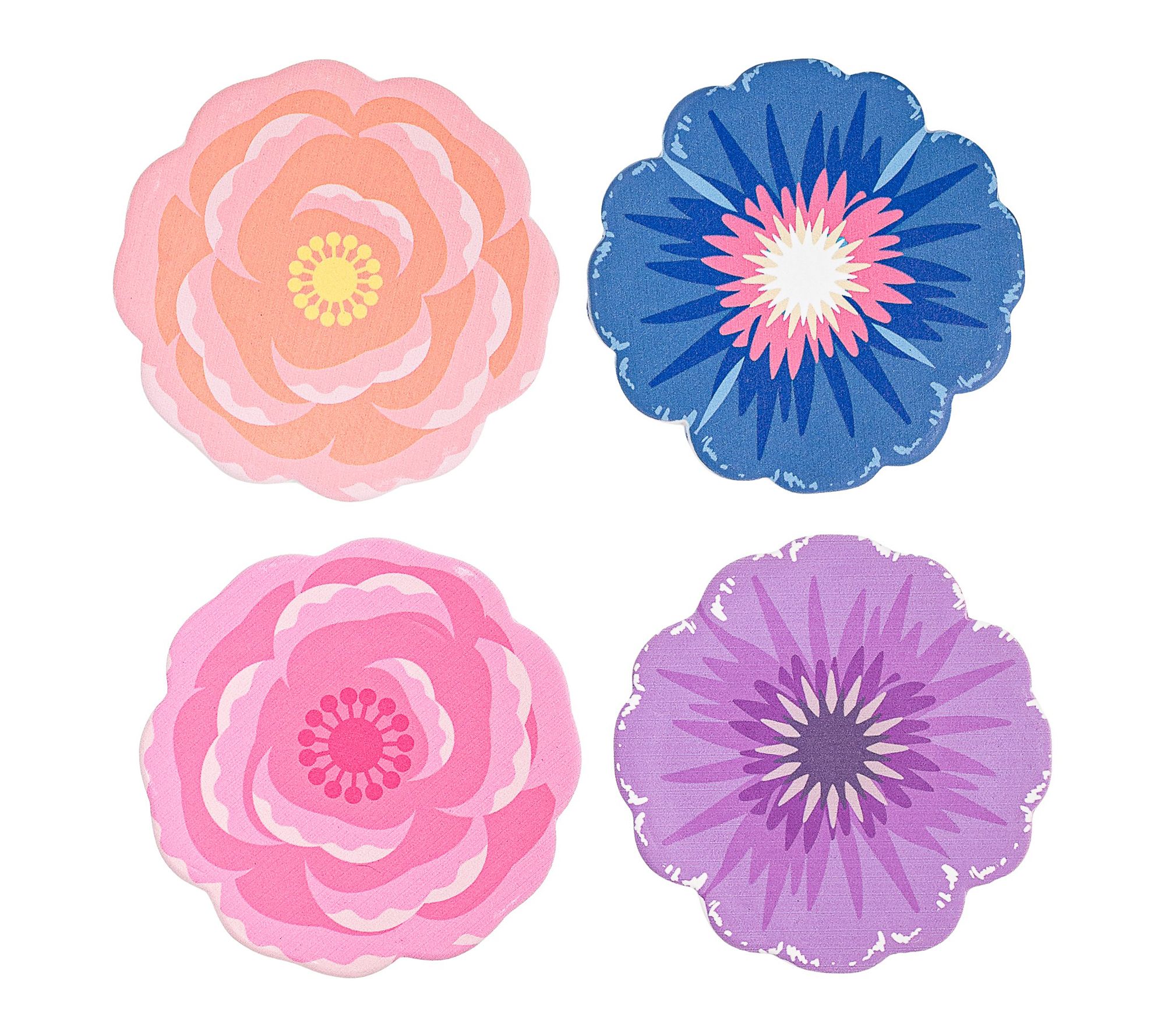 10 Strawberry Street Set of 4 Flower Coasters