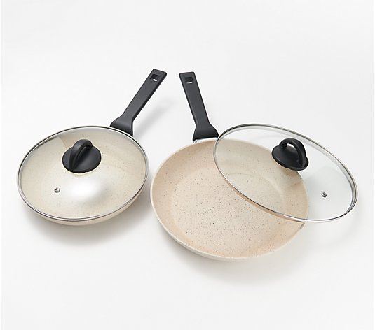 Dalla Terra by Illa 4-Pc Set 9.5" and 11" Fry Pans w/Lids