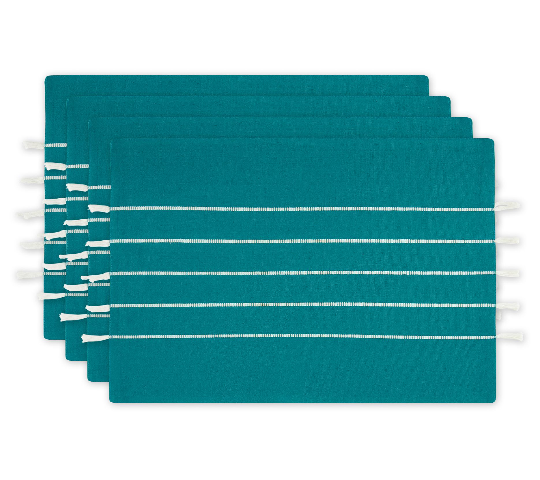 Design Imports Set of 4 Stripe Tassel Placemats