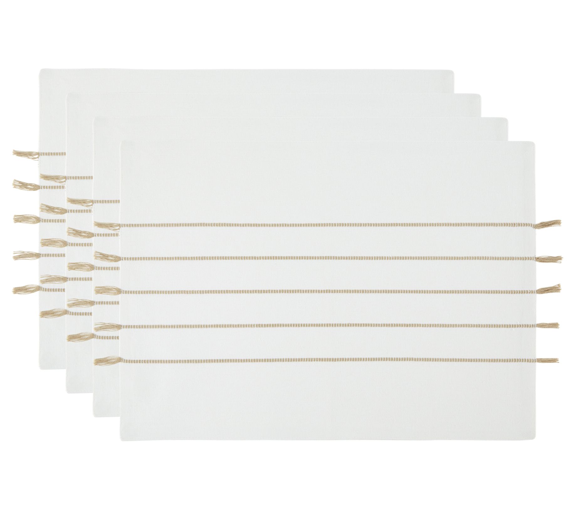 Design Imports Set of 4 Stripe Tassel Placemats