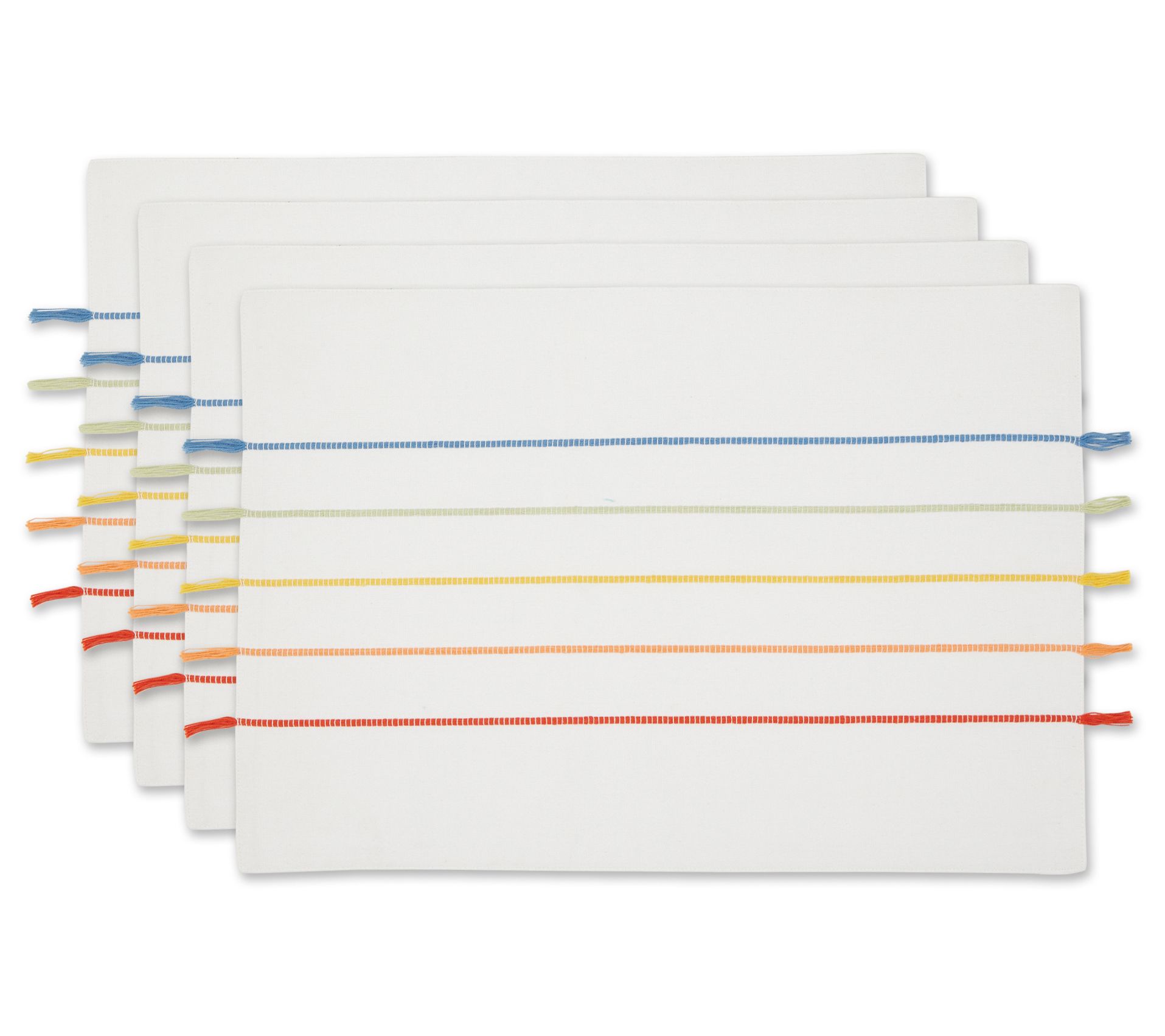 Design Imports Set of 4 Stripe Tassel Placemats