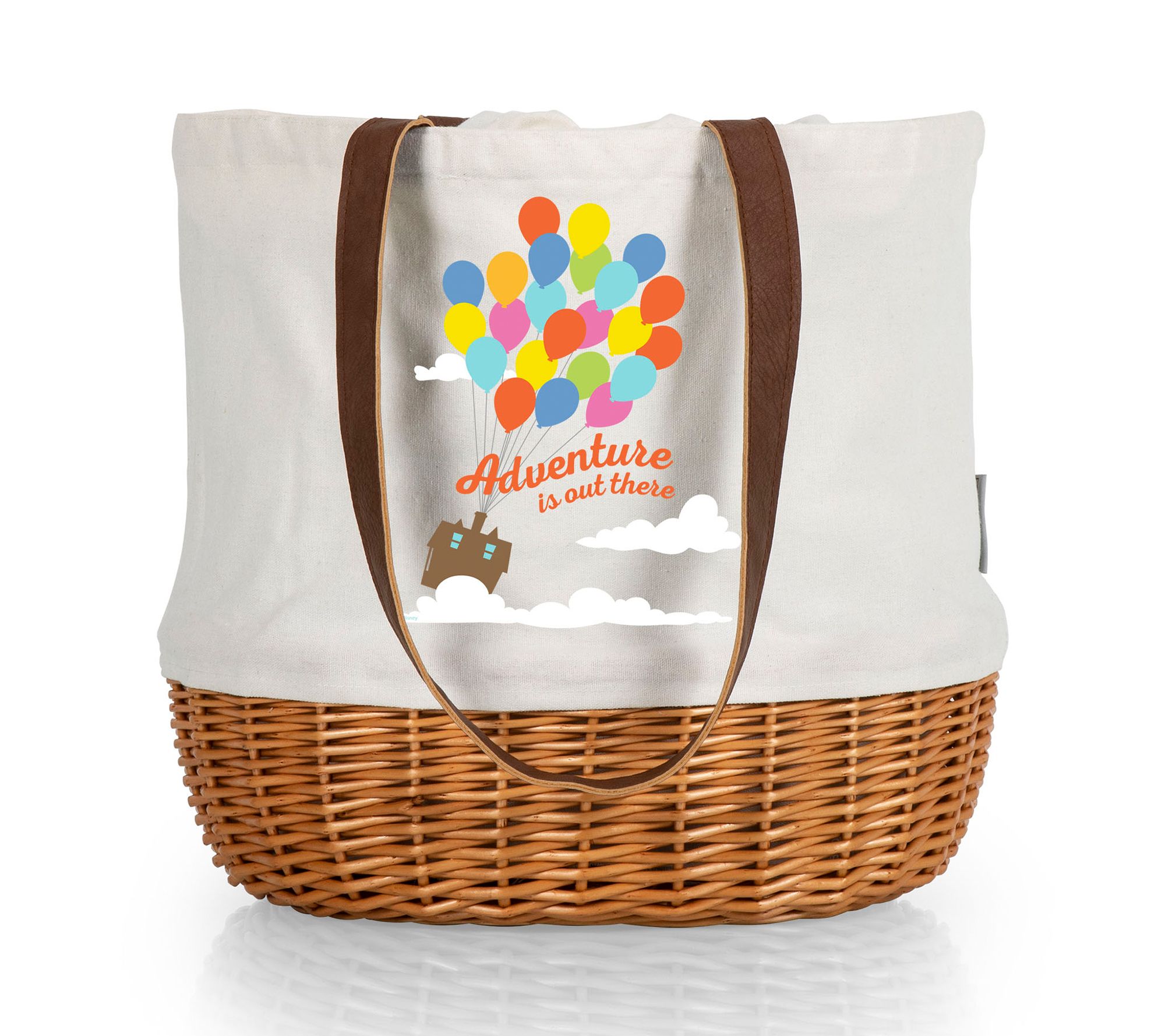 Picnic Time UP Coronado Canvas and Willow Basket Tote