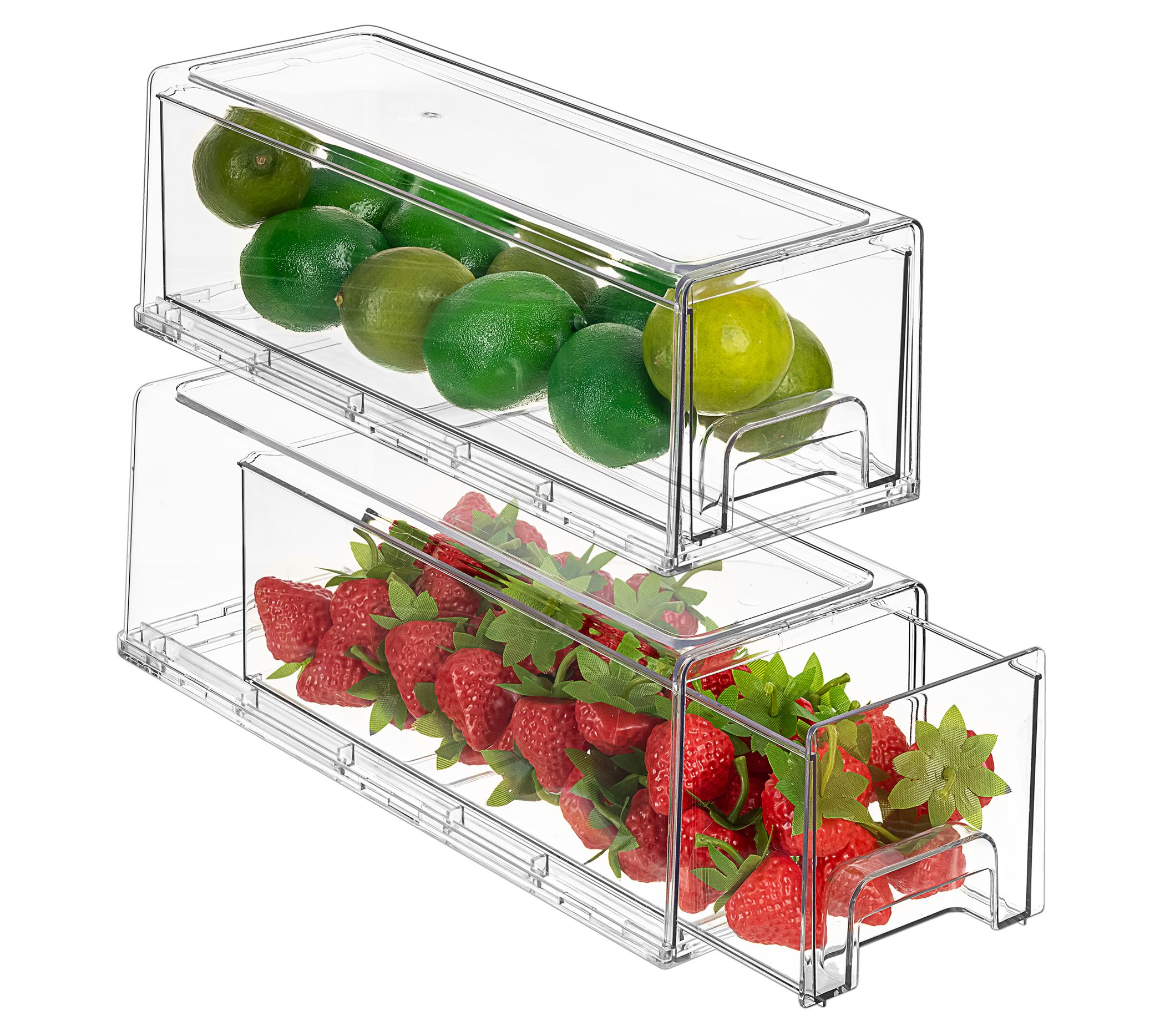 Temp-tations Classic Set of (2) Refrigerator Acrylic Bins 