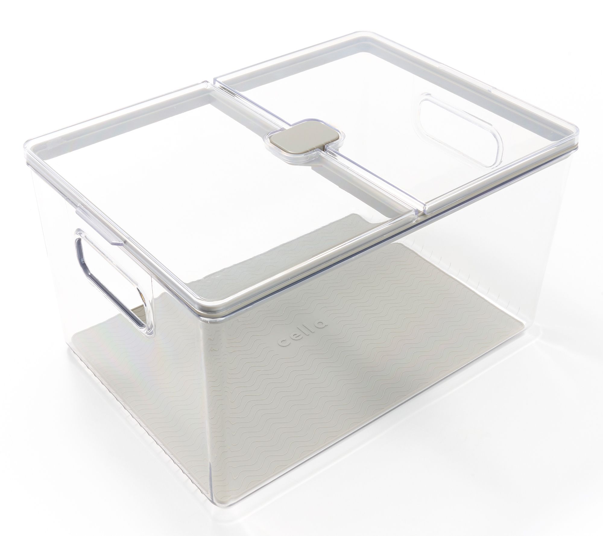 Cella Kitchen Storage Bin w/ Double Flip Top Lid & Silicone Liner