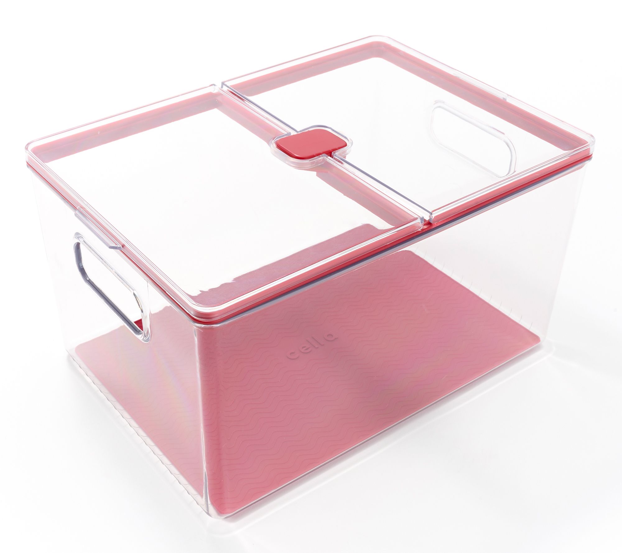 Cella Kitchen Storage Bin w/ Double Flip Top Lid & Silicone Liner