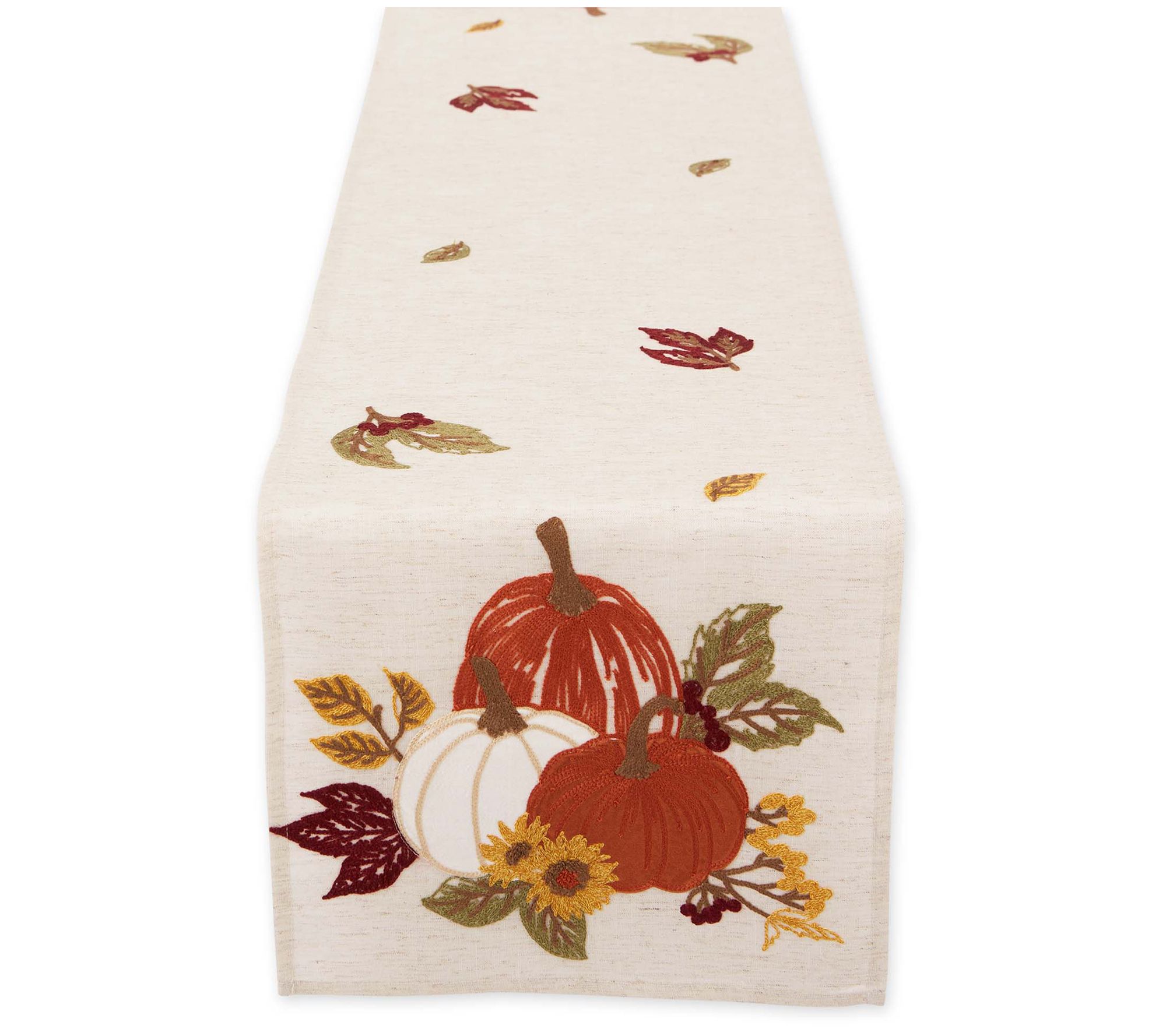Design Imports Pumpkin Harvest Embellished Table Runner 14x70"